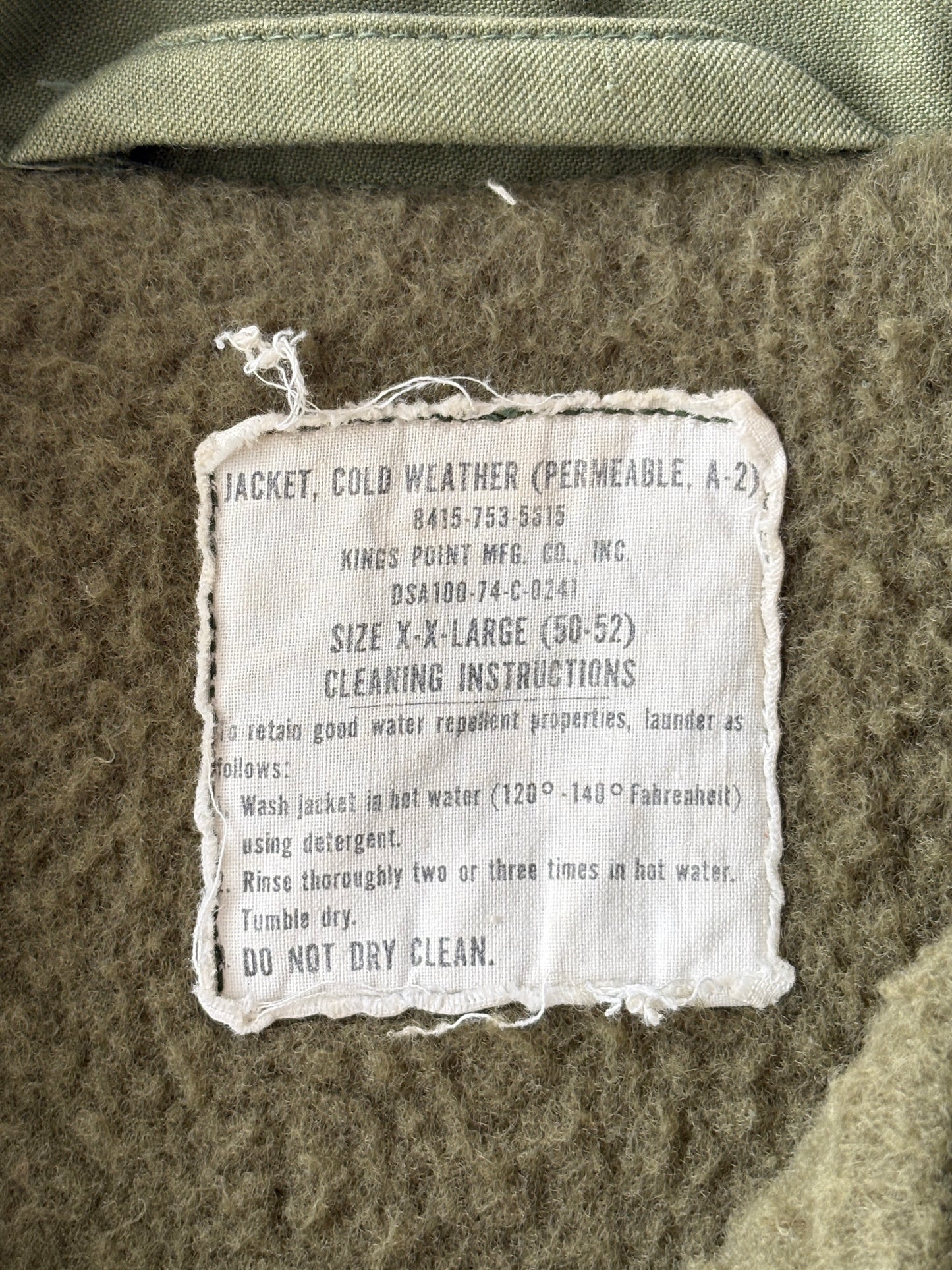 Vintage 1974 US Navy A-2 Deck Jacket Size Large XXL-AJ357 Studio-AJ357 Studio