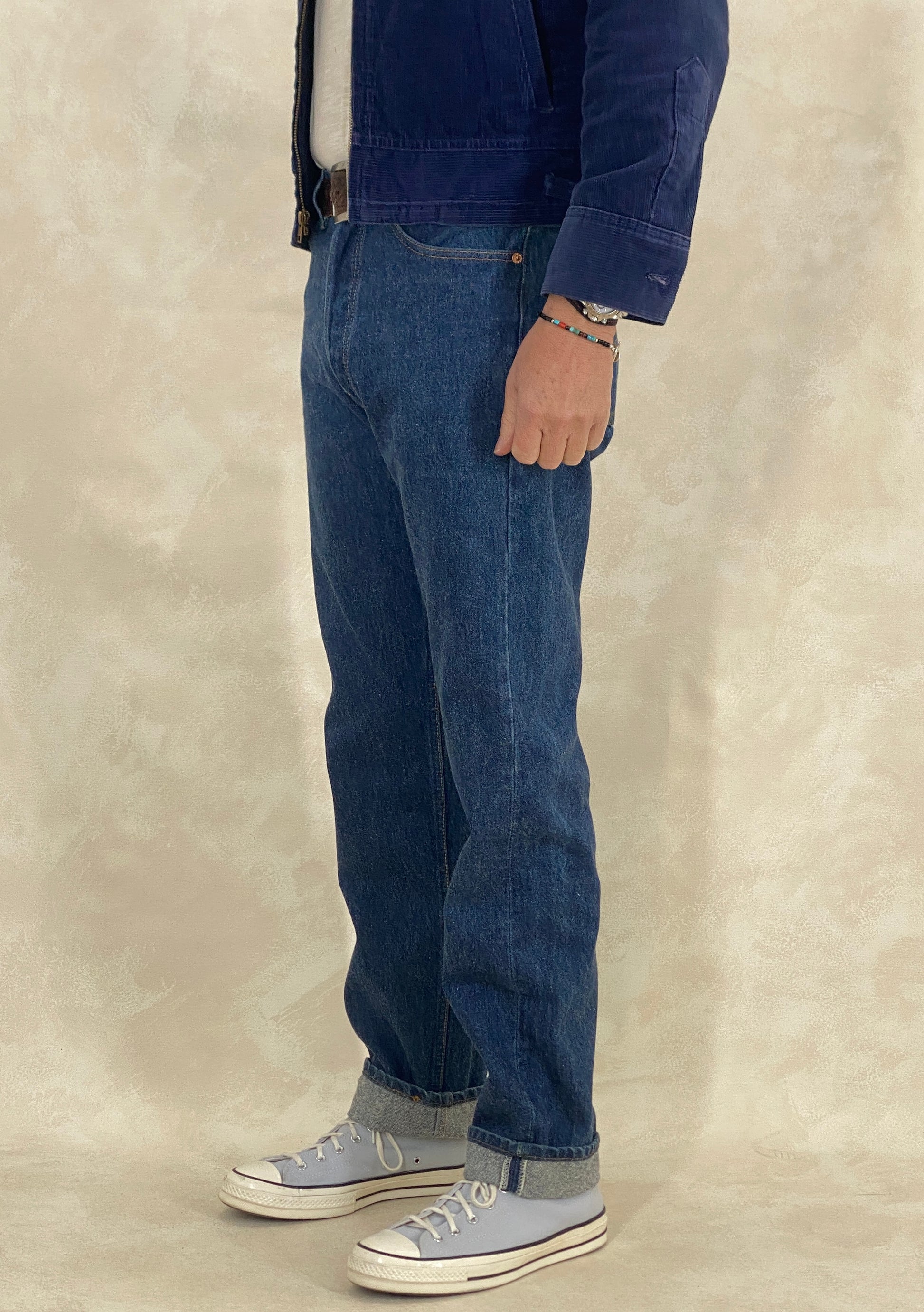 34X36 Levi's 501 Vintage Denim Jeans Made in USA dark blue - USA Vintage Bcn
