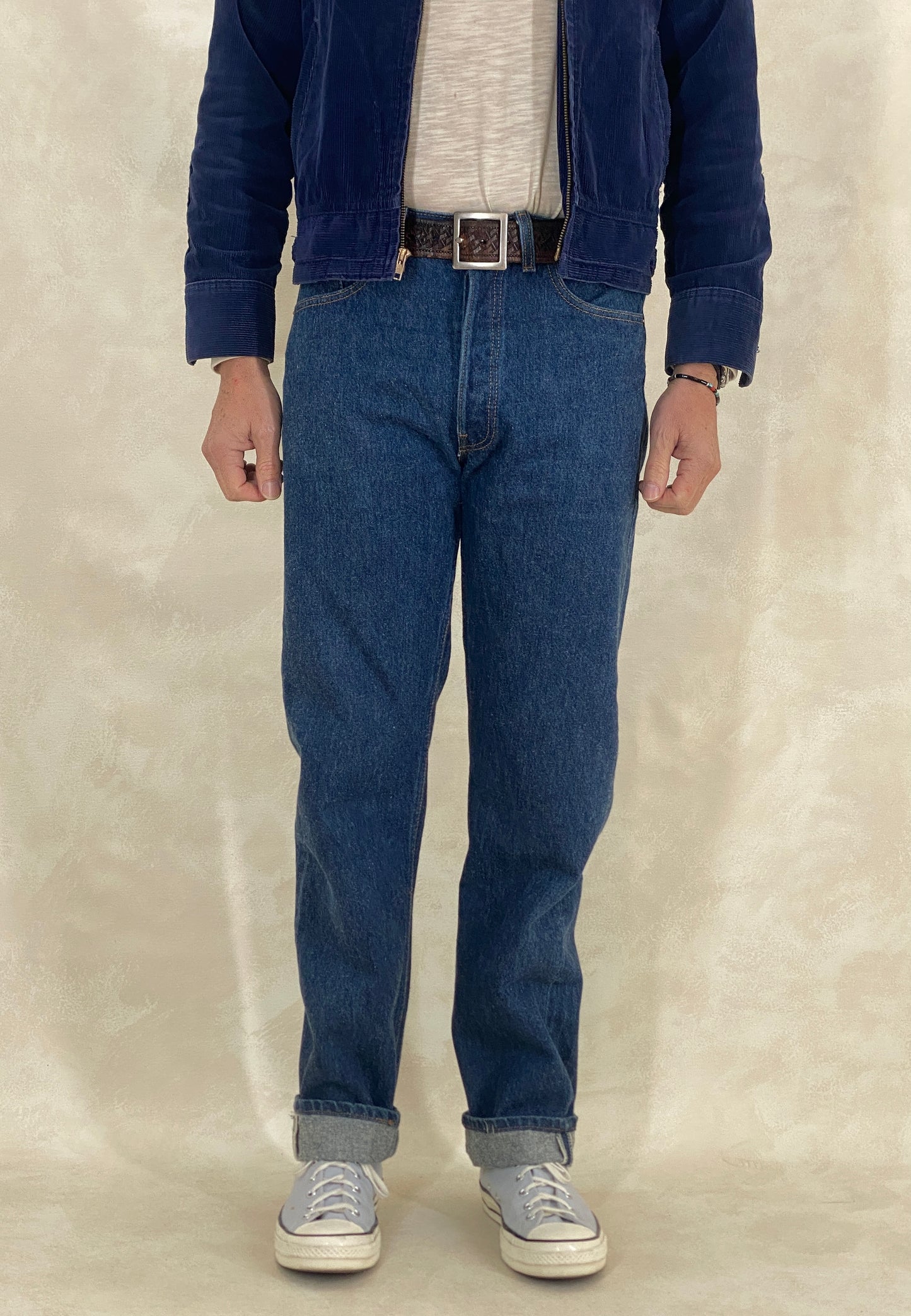 34X36 Levi's 501 Vintage Denim Jeans Made in USA dark blue - USA Vintage Bcn