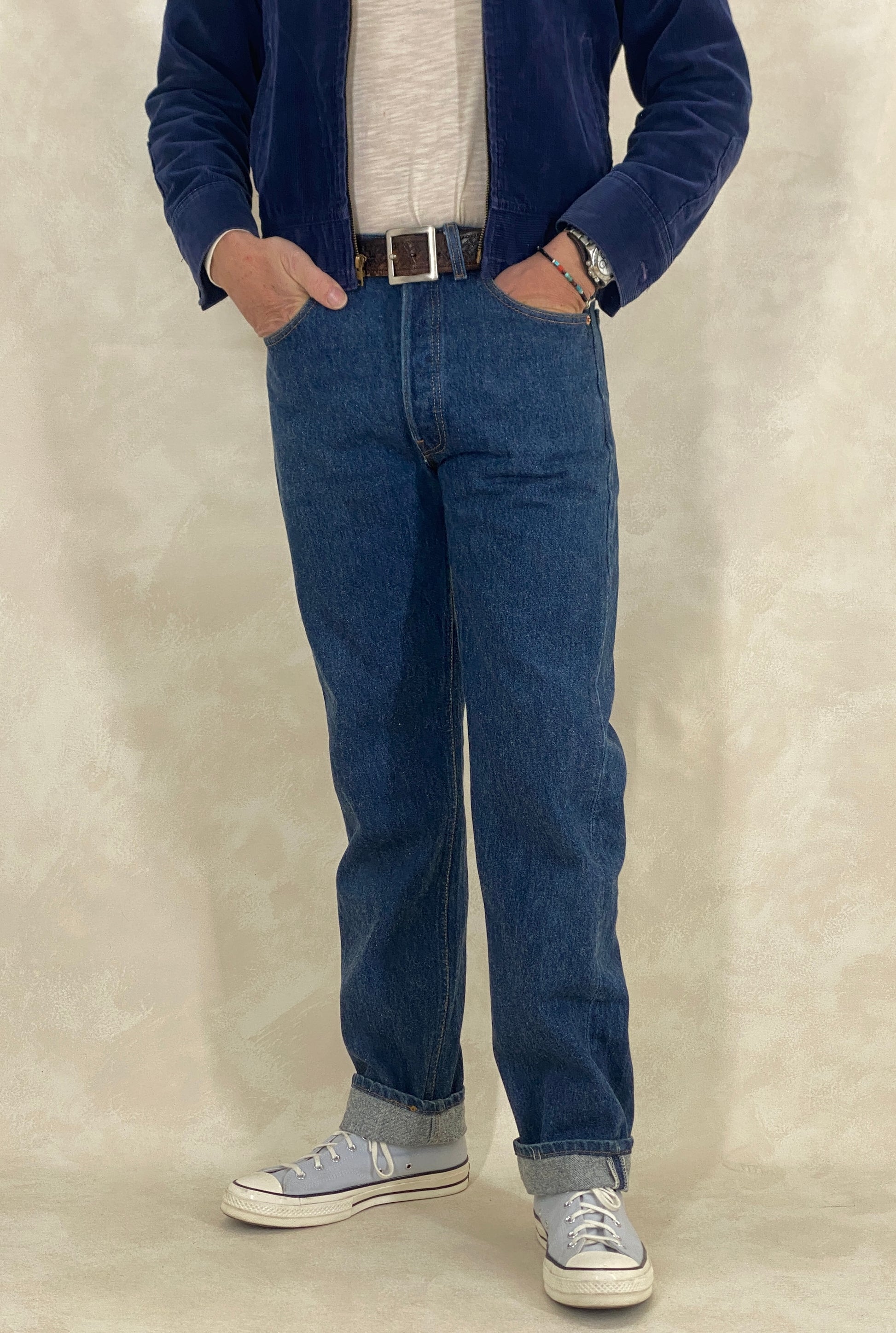 34X36 Levi's 501 Vintage Denim Jeans Made in USA dark blue - USA Vintage Bcn