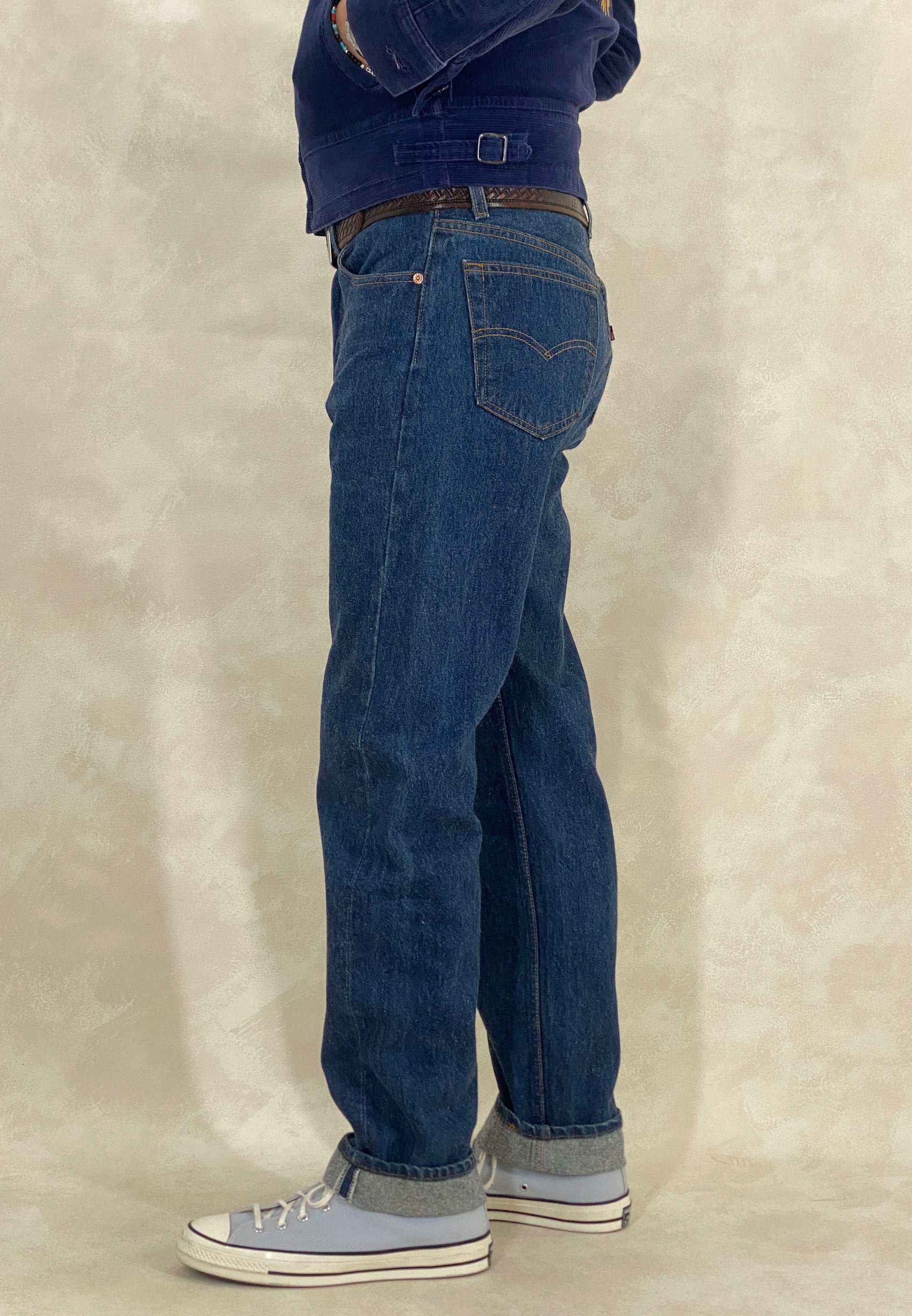 34X36 Levi's 501 Vintage Denim Jeans Made in USA dark blue - USA Vintage Bcn