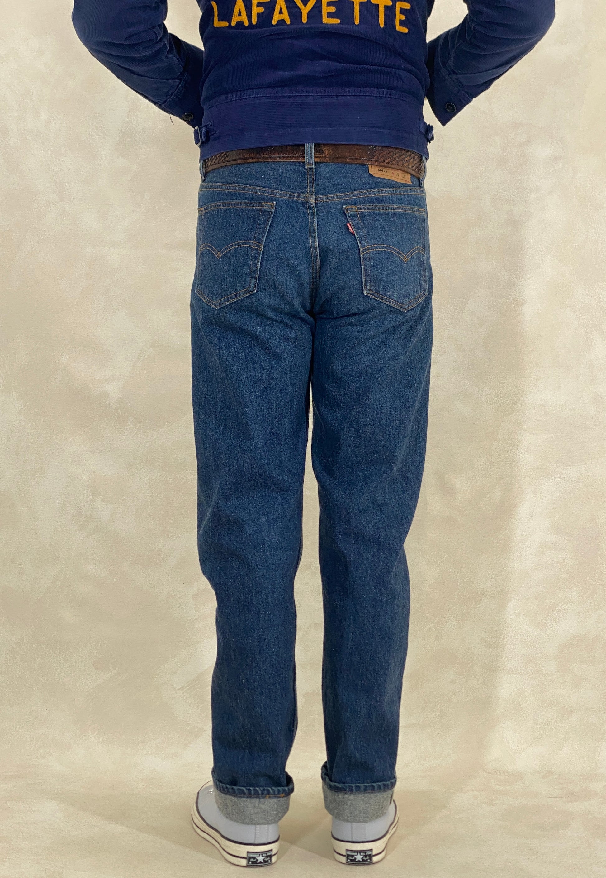 34X36 Levi's 501 Vintage Denim Jeans Made in USA dark blue - USA Vintage Bcn