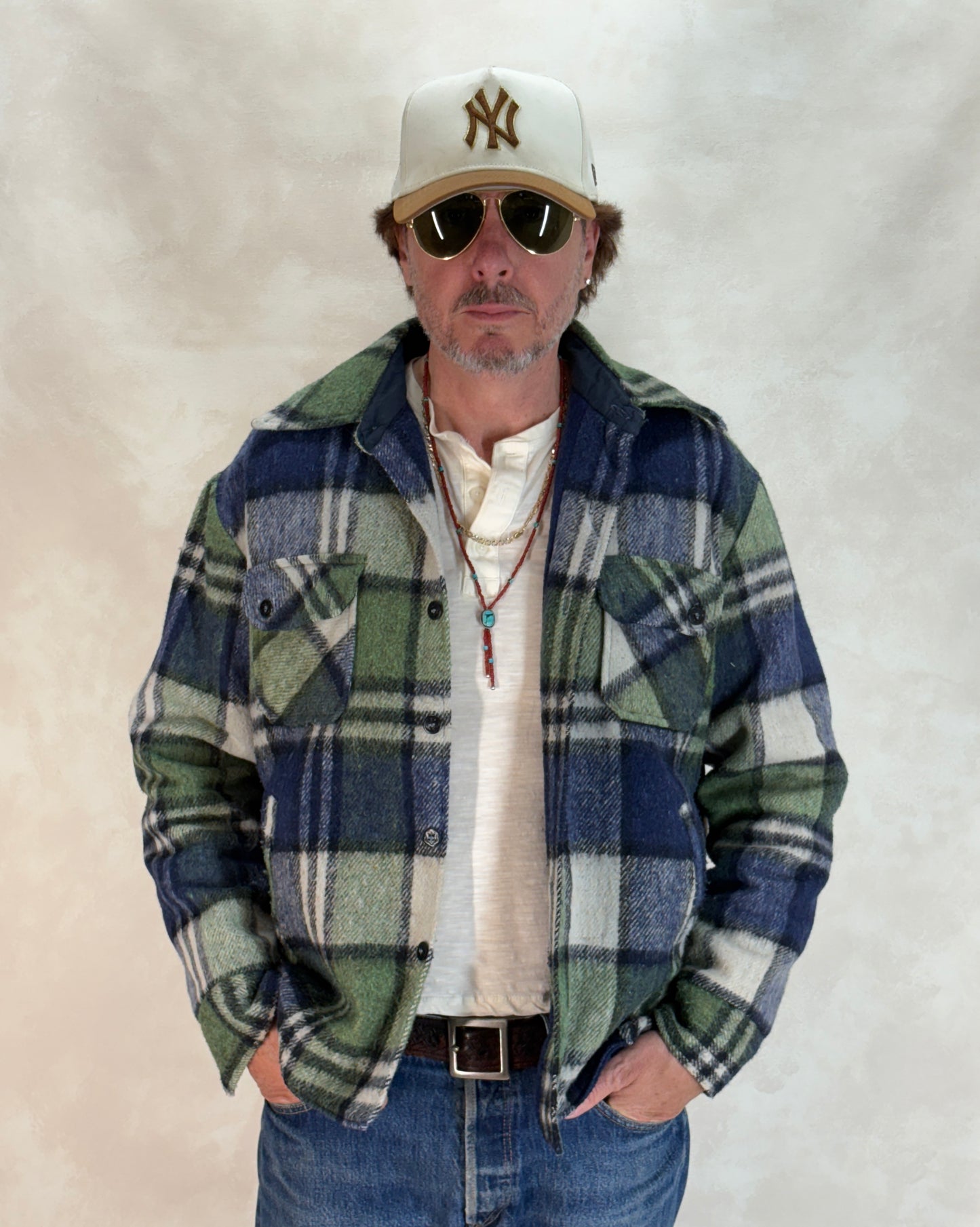 Large: Vintage 70s heavy plaid jacket made by Kingsfield - USA Vintage Bcn