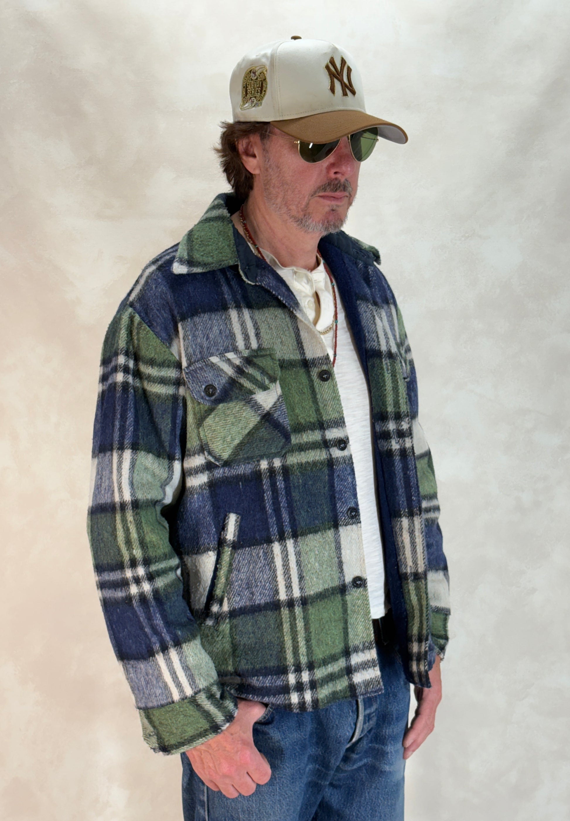 Large: Vintage 70s heavy plaid jacket made by Kingsfield - USA Vintage Bcn