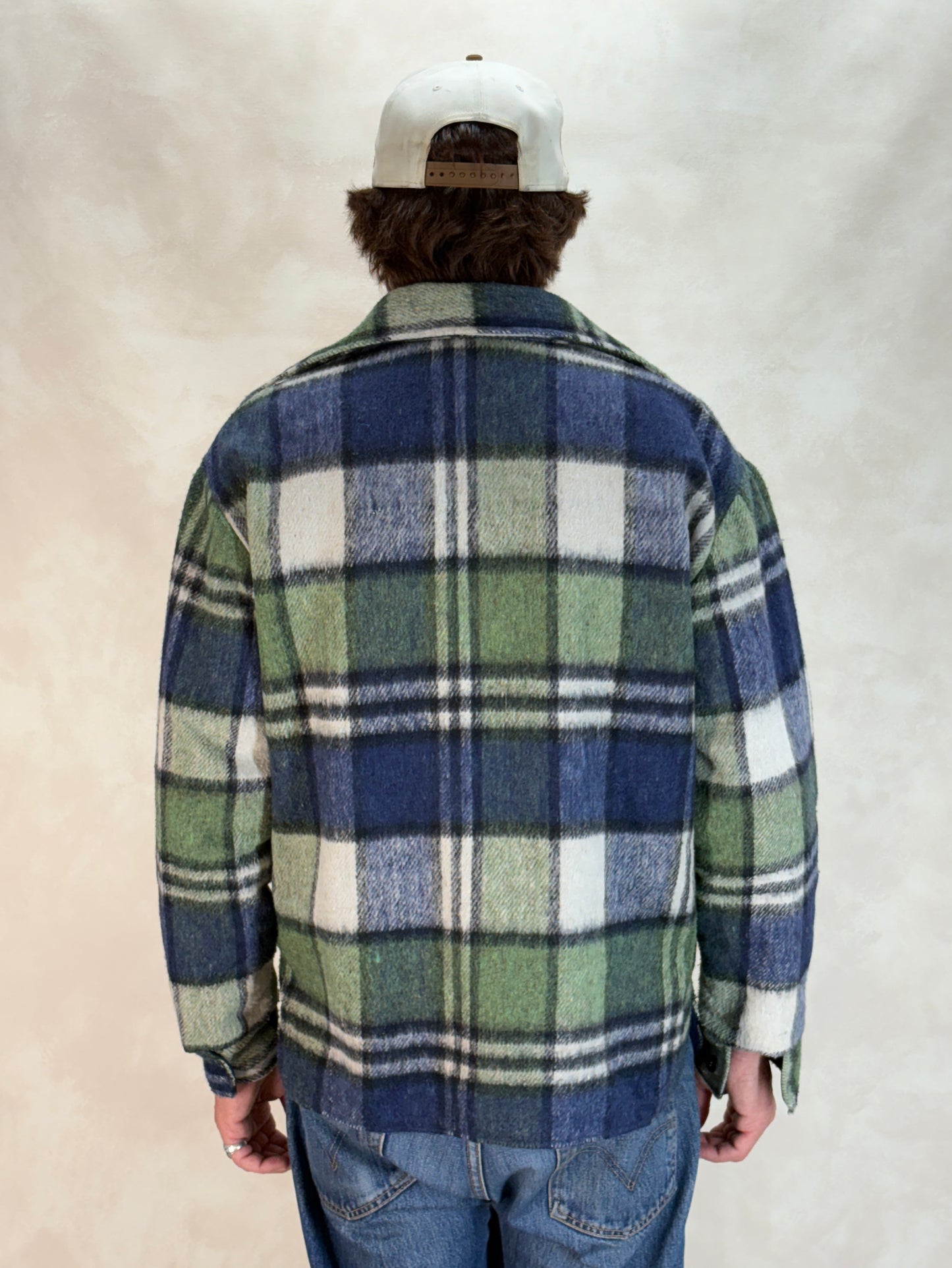 Large: Vintage 70s heavy plaid jacket made by Kingsfield - USA Vintage Bcn