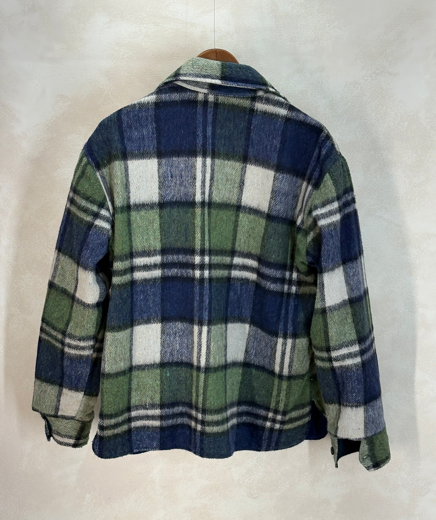 Large: Vintage 70s heavy plaid jacket made by Kingsfield - USA Vintage Bcn