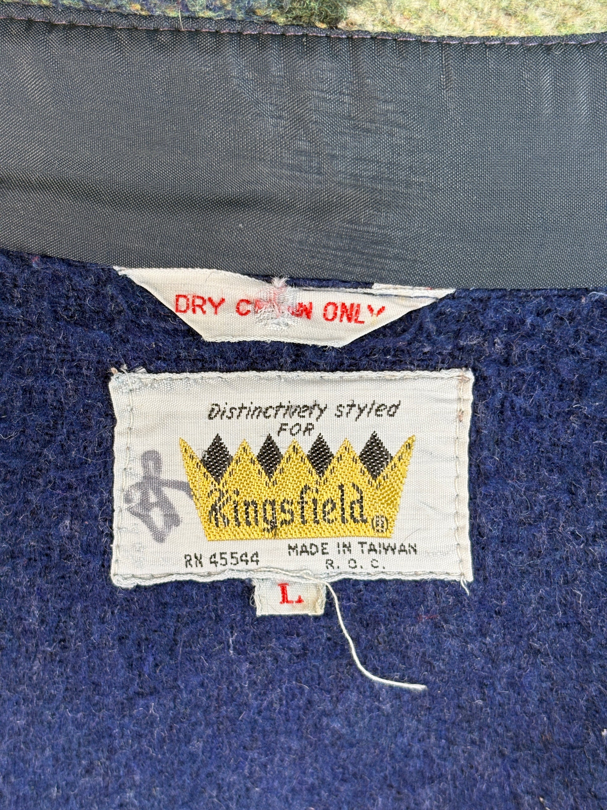 Large: Vintage 70s heavy plaid jacket made by Kingsfield - USA Vintage Bcn