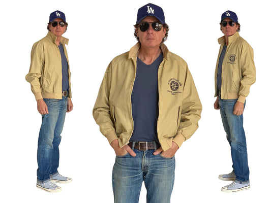 Size Medium Vintage Light Zipper Jacket Made in USA - USA Vintage Bcn