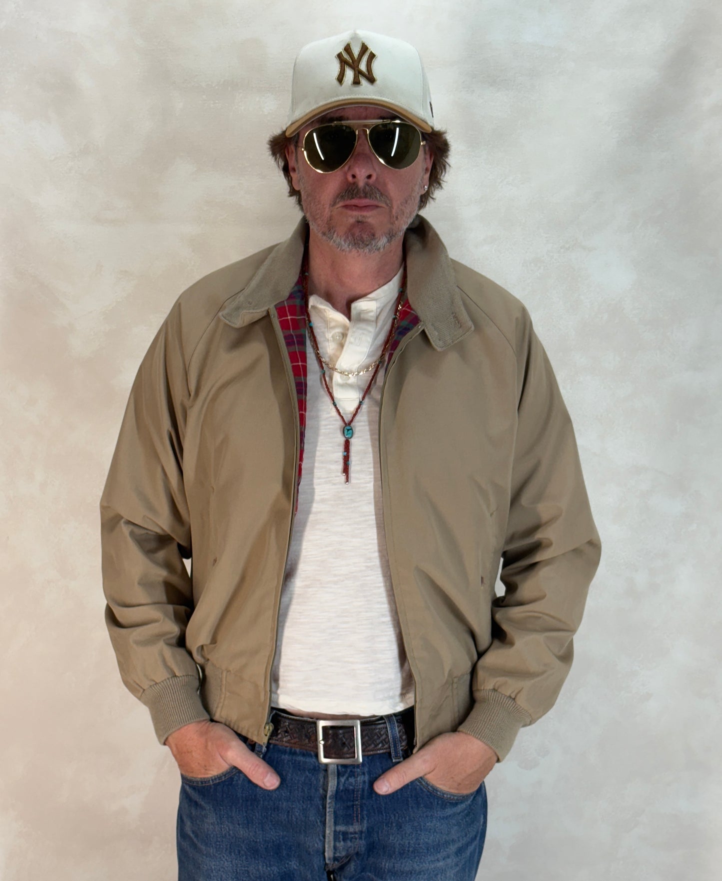 Size Med , 90s Light zipper jacket made by Lands end - USA Vintage Bcn