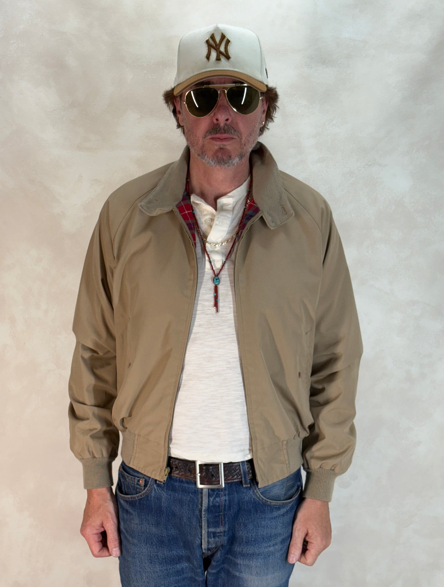 Size Med , 90s Light zipper jacket made by Lands end - USA Vintage Bcn