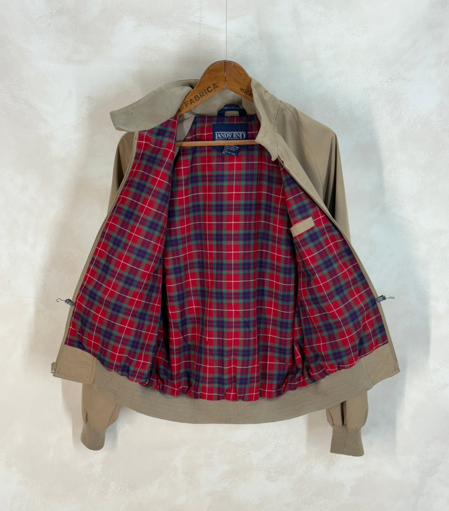 Size Med , 90s Light zipper jacket made by Lands end - USA Vintage Bcn