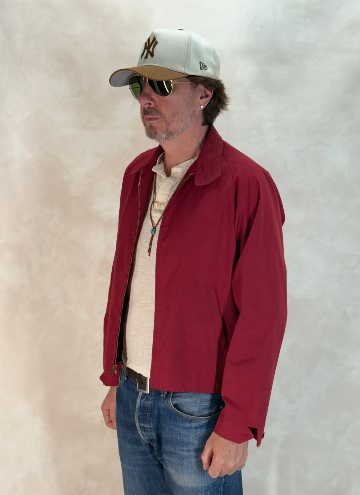 Size Med , Vintage 70s Lightweight Cotton-Blend Zip Jacket. Talon zipper - USA Vintage Bcn