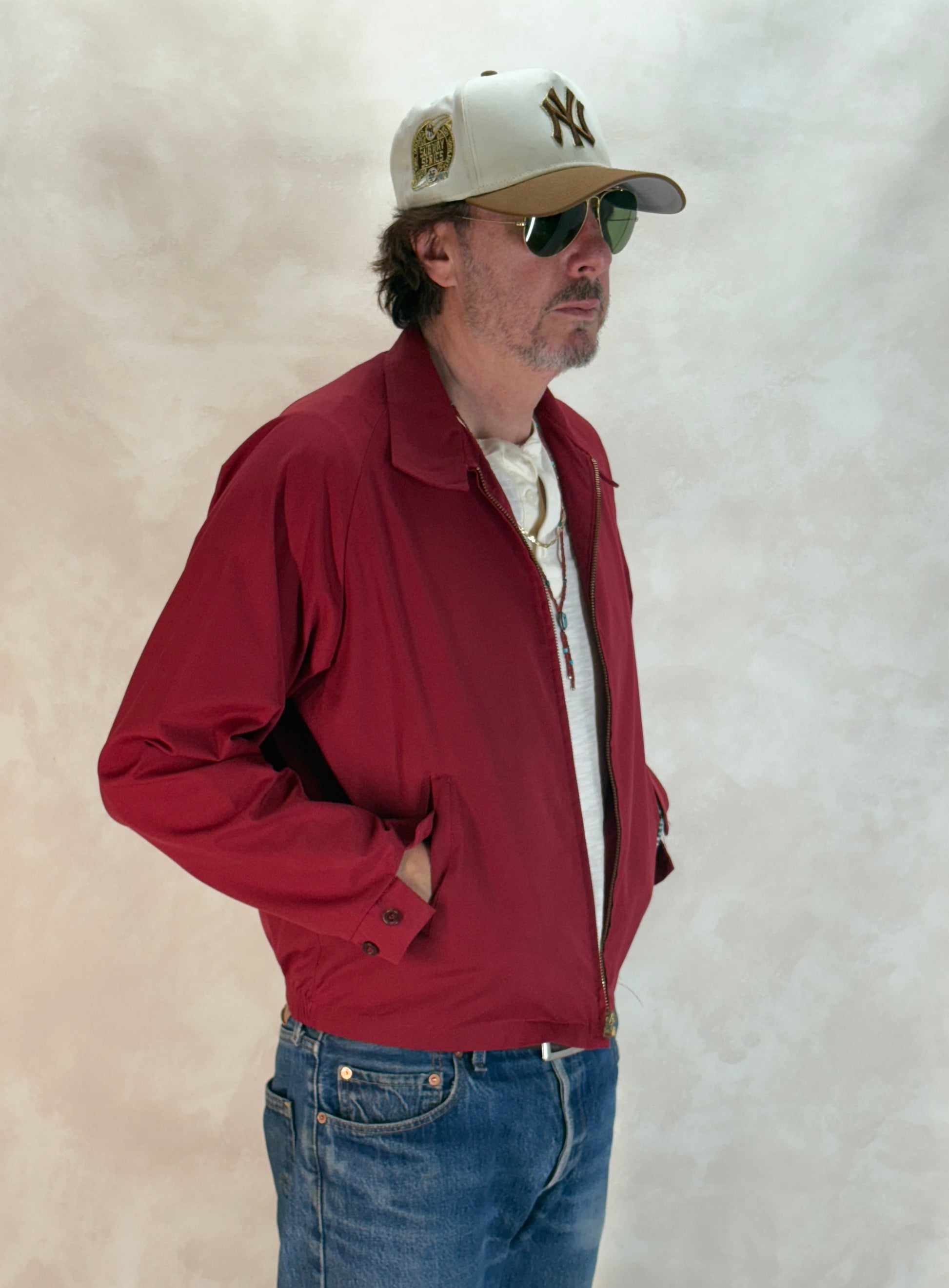 Size Med , Vintage 70s Lightweight Cotton-Blend Zip Jacket. Talon zipper - USA Vintage Bcn