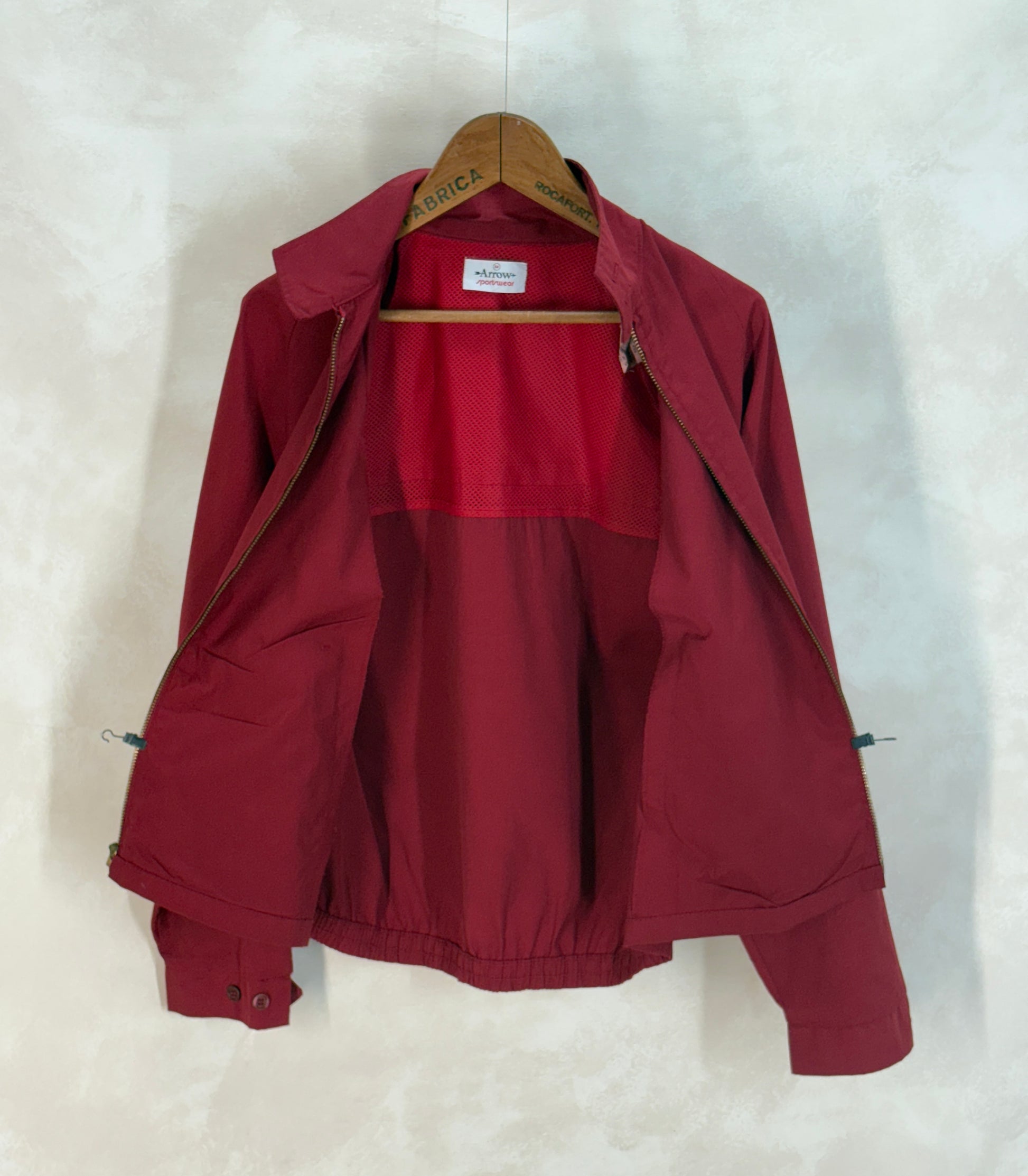 Size Med , Vintage 70s Lightweight Cotton-Blend Zip Jacket. Talon zipper - USA Vintage Bcn