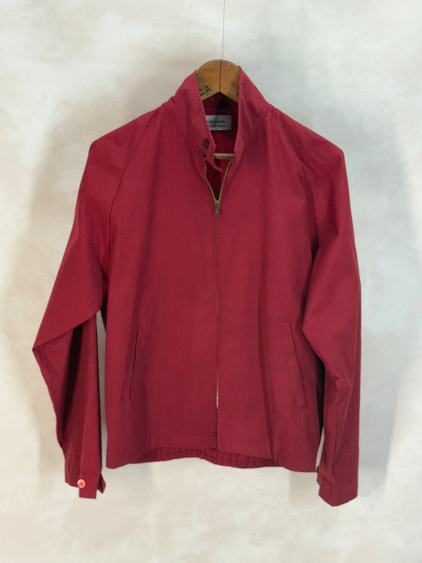 Size Med , Vintage 70s Lightweight Cotton-Blend Zip Jacket. Talon zipper - USA Vintage Bcn
