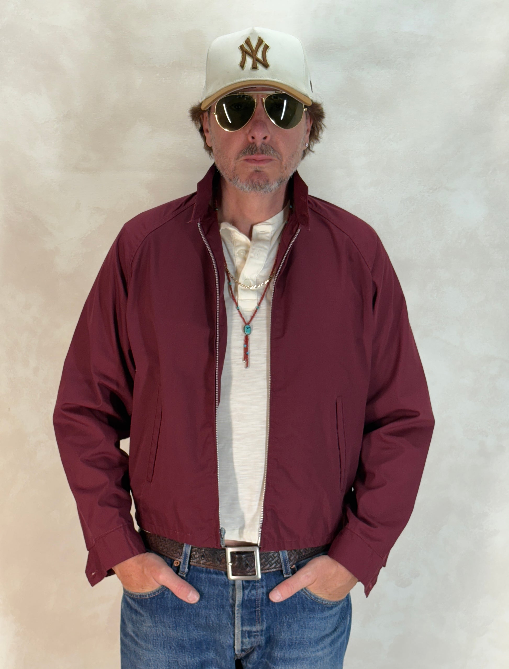 Size Med , Vintage 60s Lightweight Cotton-Blend Zip Jacket - USA Vintage Bcn