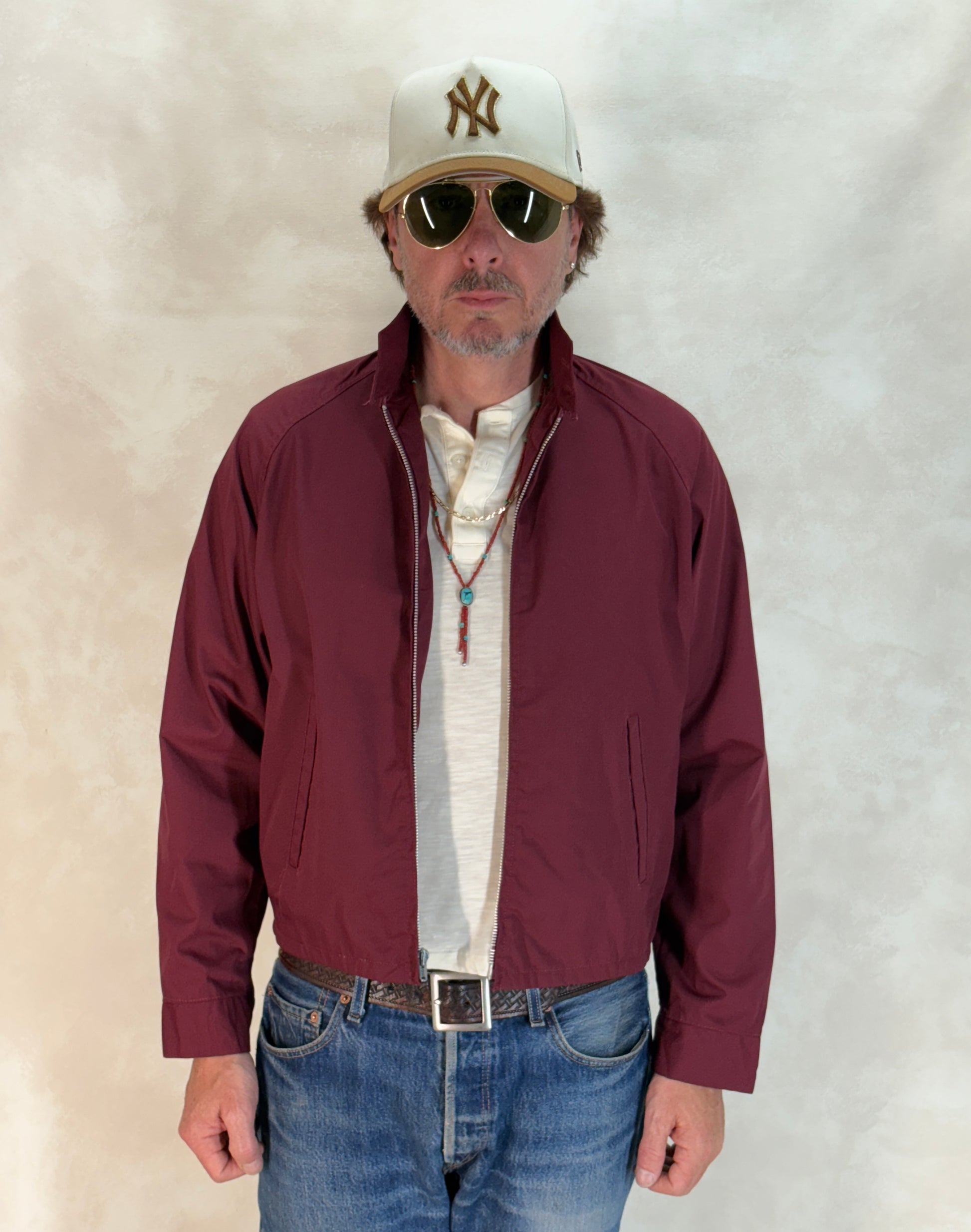 Size Med , Vintage 60s Lightweight Cotton-Blend Zip Jacket - USA Vintage Bcn