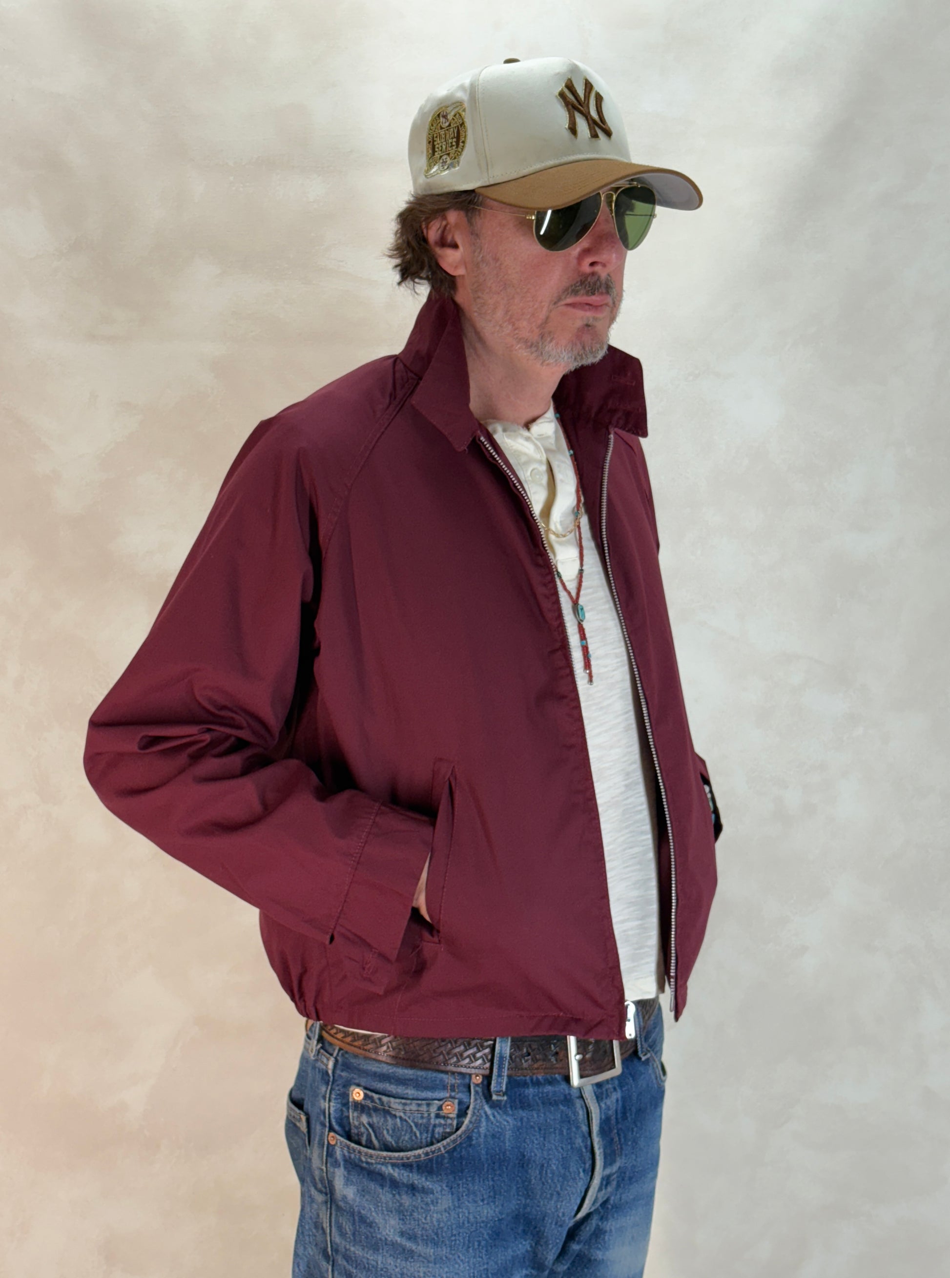 Size Med , Vintage 60s Lightweight Cotton-Blend Zip Jacket - USA Vintage Bcn