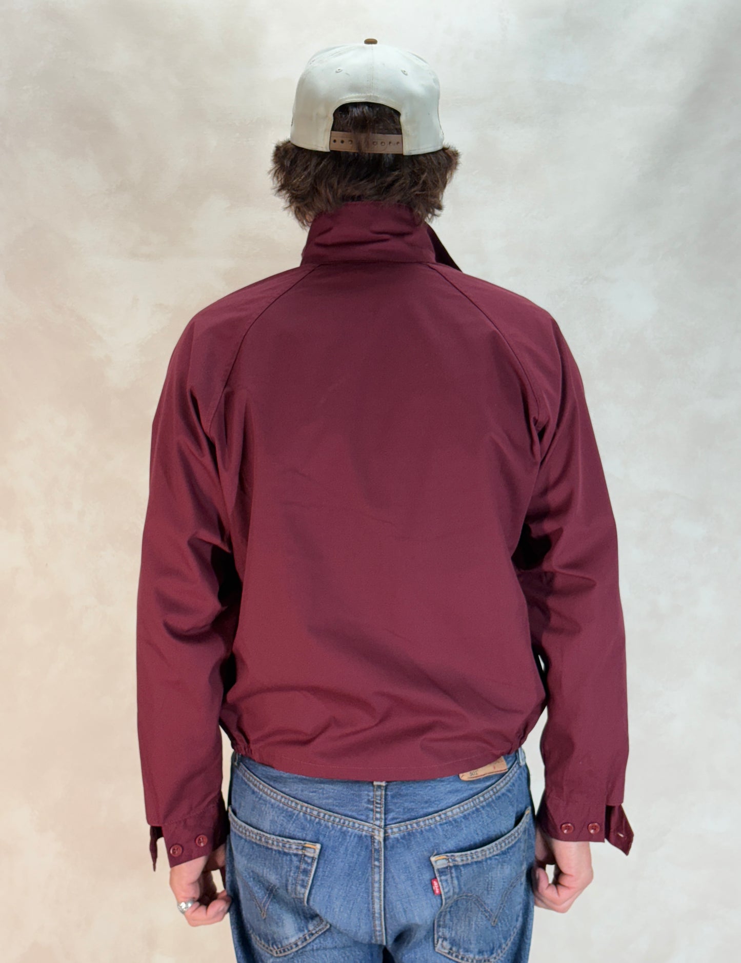 Size Med , Vintage 60s Lightweight Cotton-Blend Zip Jacket - USA Vintage Bcn