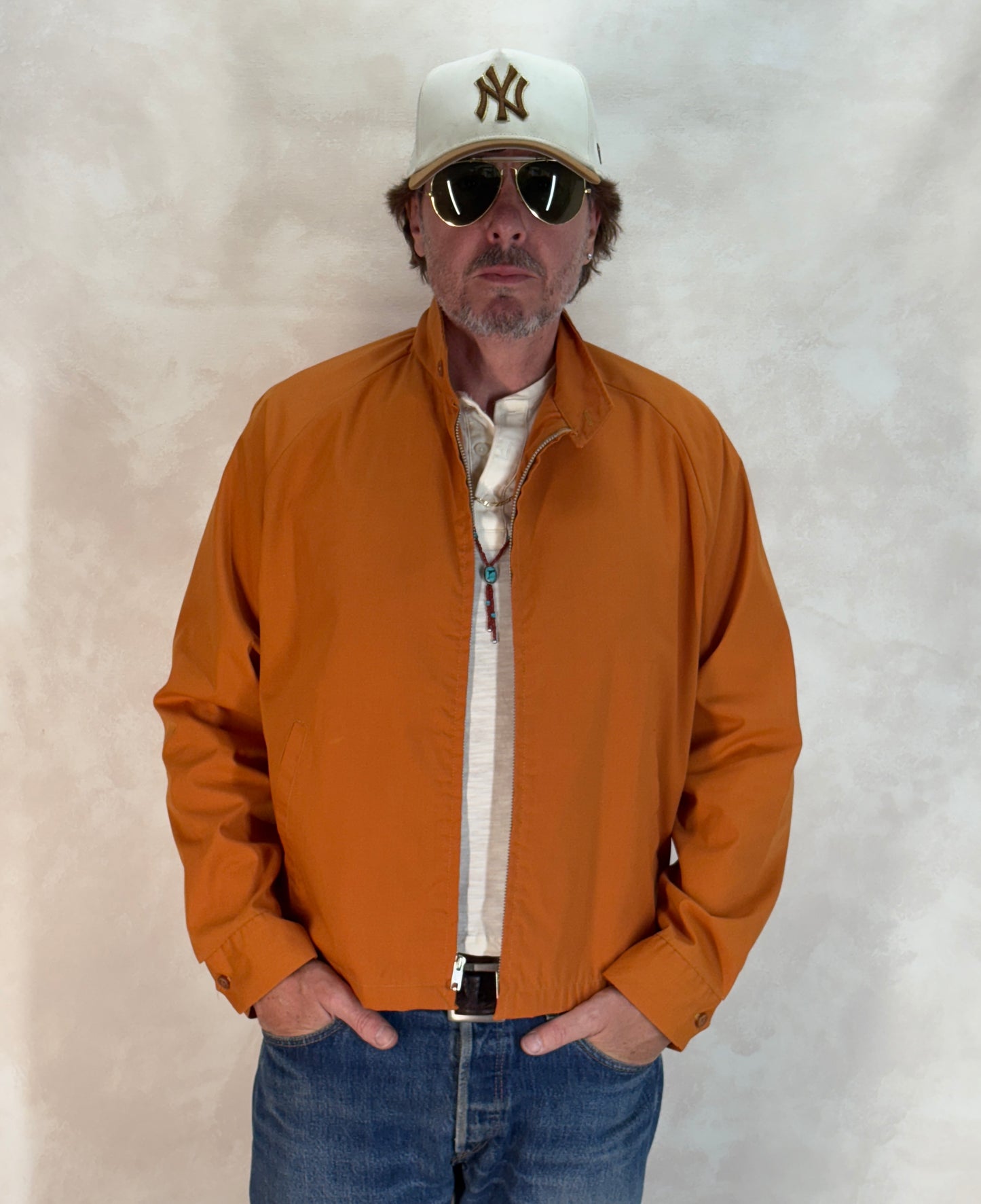 Size Large , 70s Vintage Lightweight Cotton-Blend Zip Jacket - USA Vintage Bcn