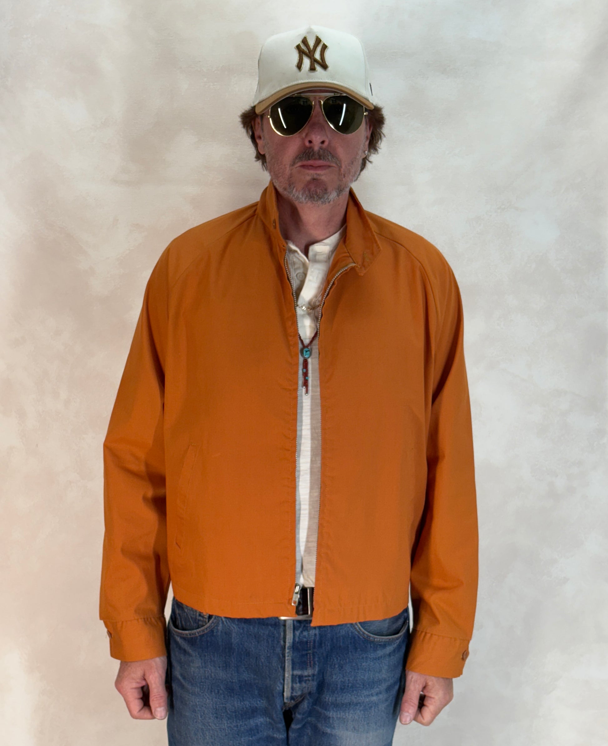 Size Large , 70s Vintage Lightweight Cotton-Blend Zip Jacket - USA Vintage Bcn