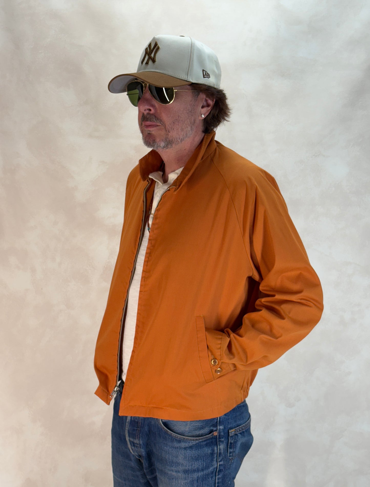 Size Large , 70s Vintage Lightweight Cotton-Blend Zip Jacket - USA Vintage Bcn
