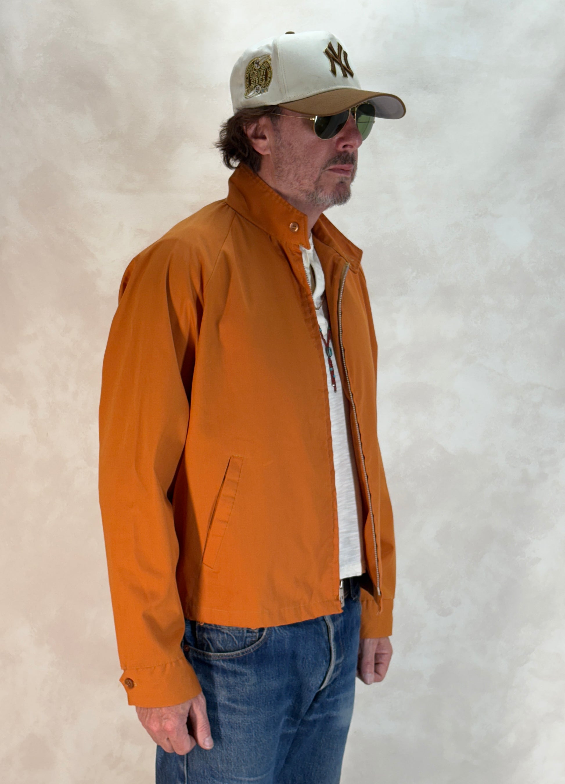 Size Large , 70s Vintage Lightweight Cotton-Blend Zip Jacket - USA Vintage Bcn