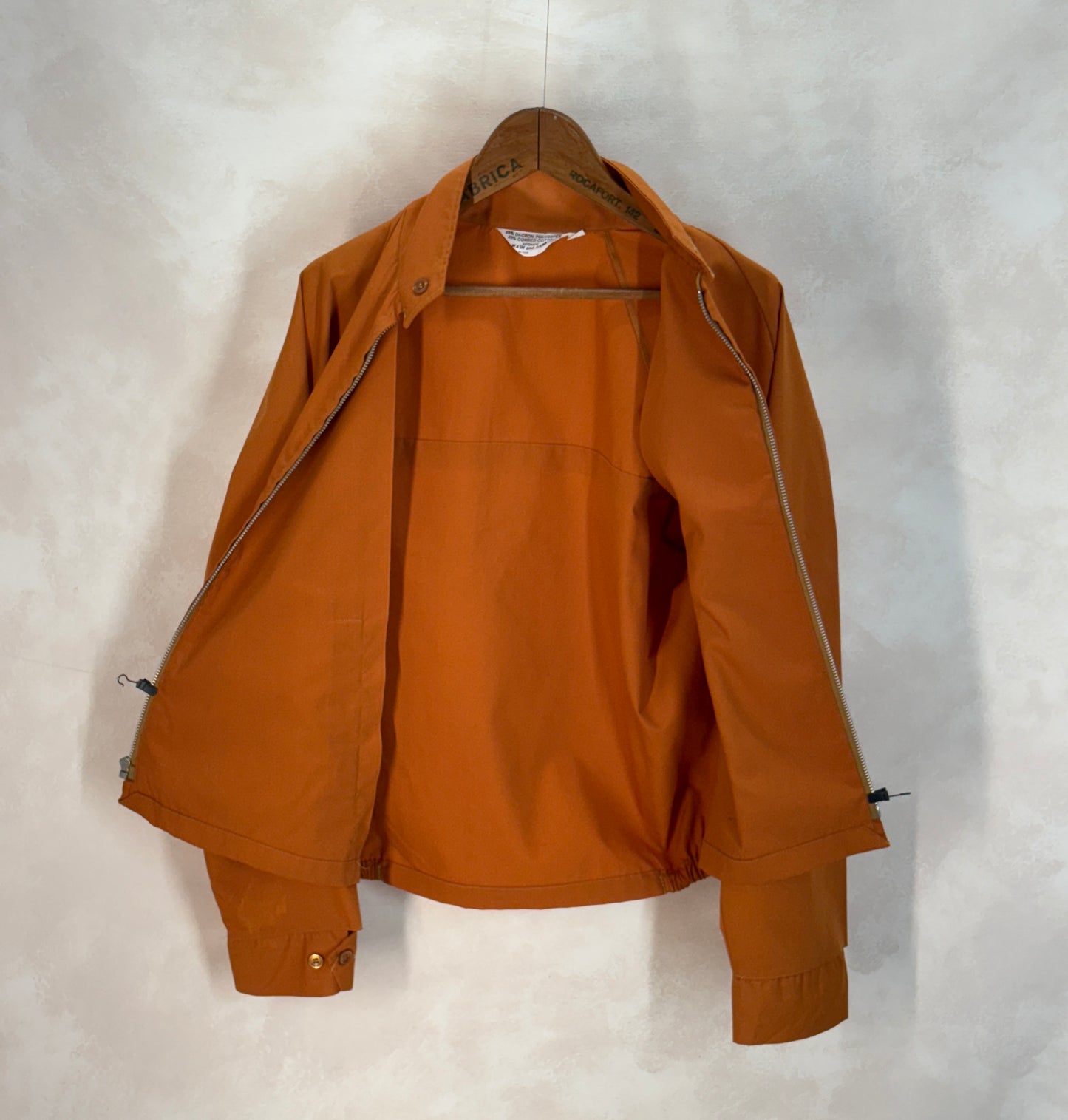Size Large , 70s Vintage Lightweight Cotton-Blend Zip Jacket - USA Vintage Bcn