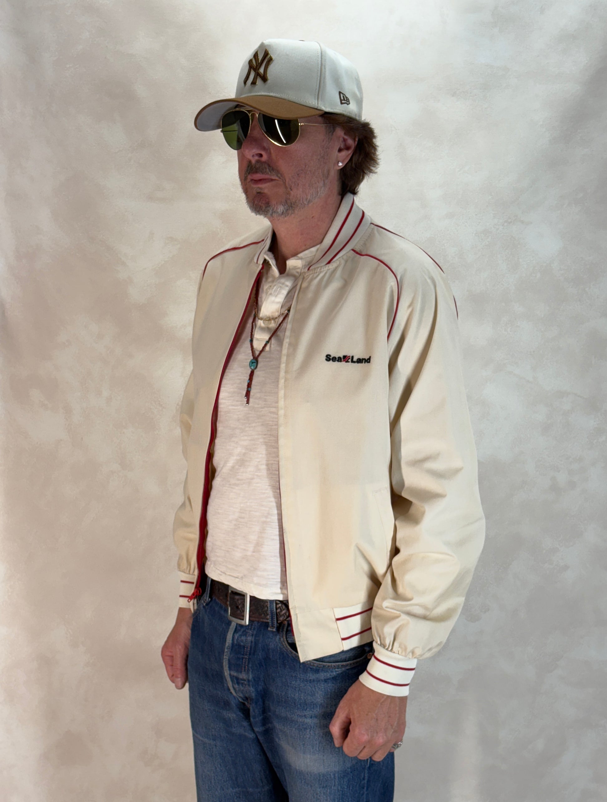 Size Large, Vintage 80s Lightweight Cotton-Blend Zip Jacket. Made in USA - USA Vintage Bcn