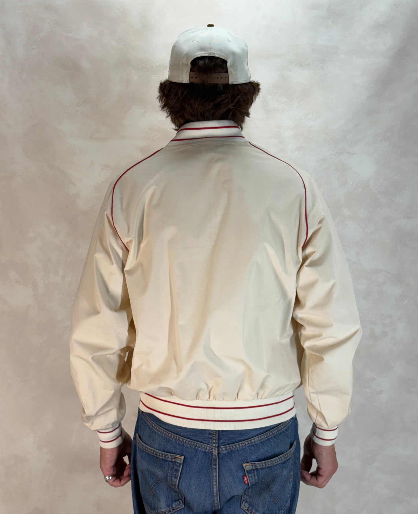 Size Large, Vintage 80s Lightweight Cotton-Blend Zip Jacket. Made in USA - USA Vintage Bcn