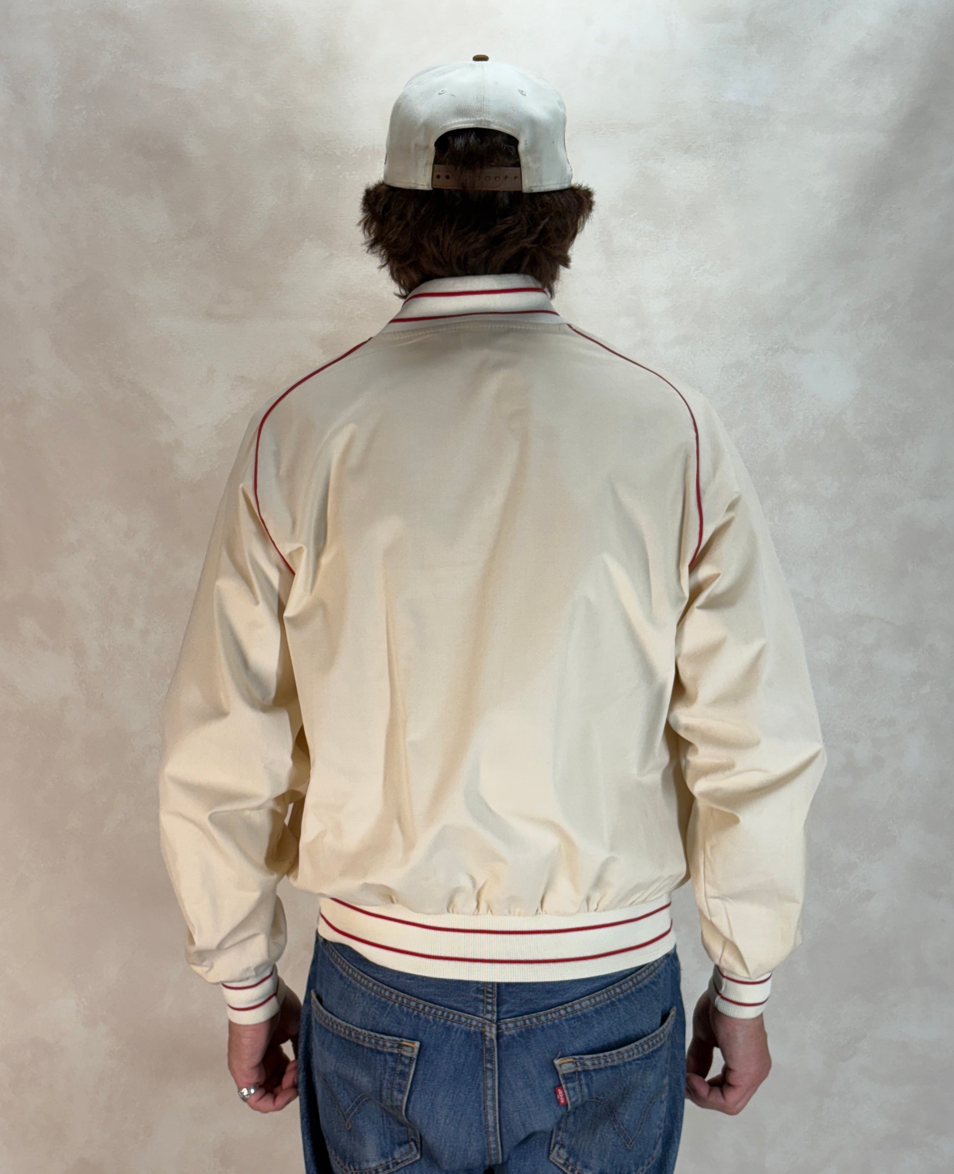 Size Large, Vintage 80s Lightweight Cotton-Blend Zip Jacket. Made in USA - USA Vintage Bcn
