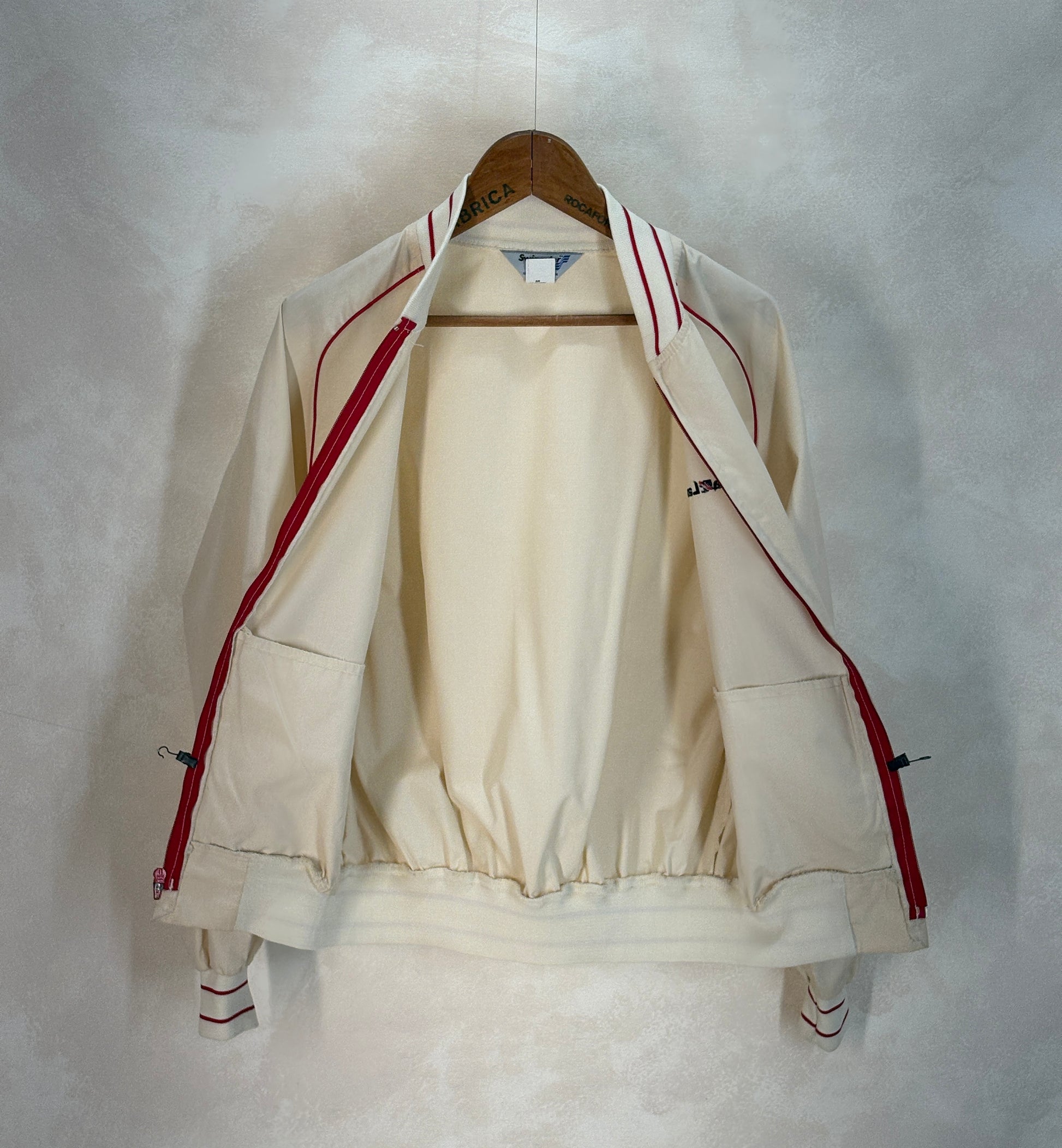 Size Large, Vintage 80s Lightweight Cotton-Blend Zip Jacket. Made in USA - USA Vintage Bcn