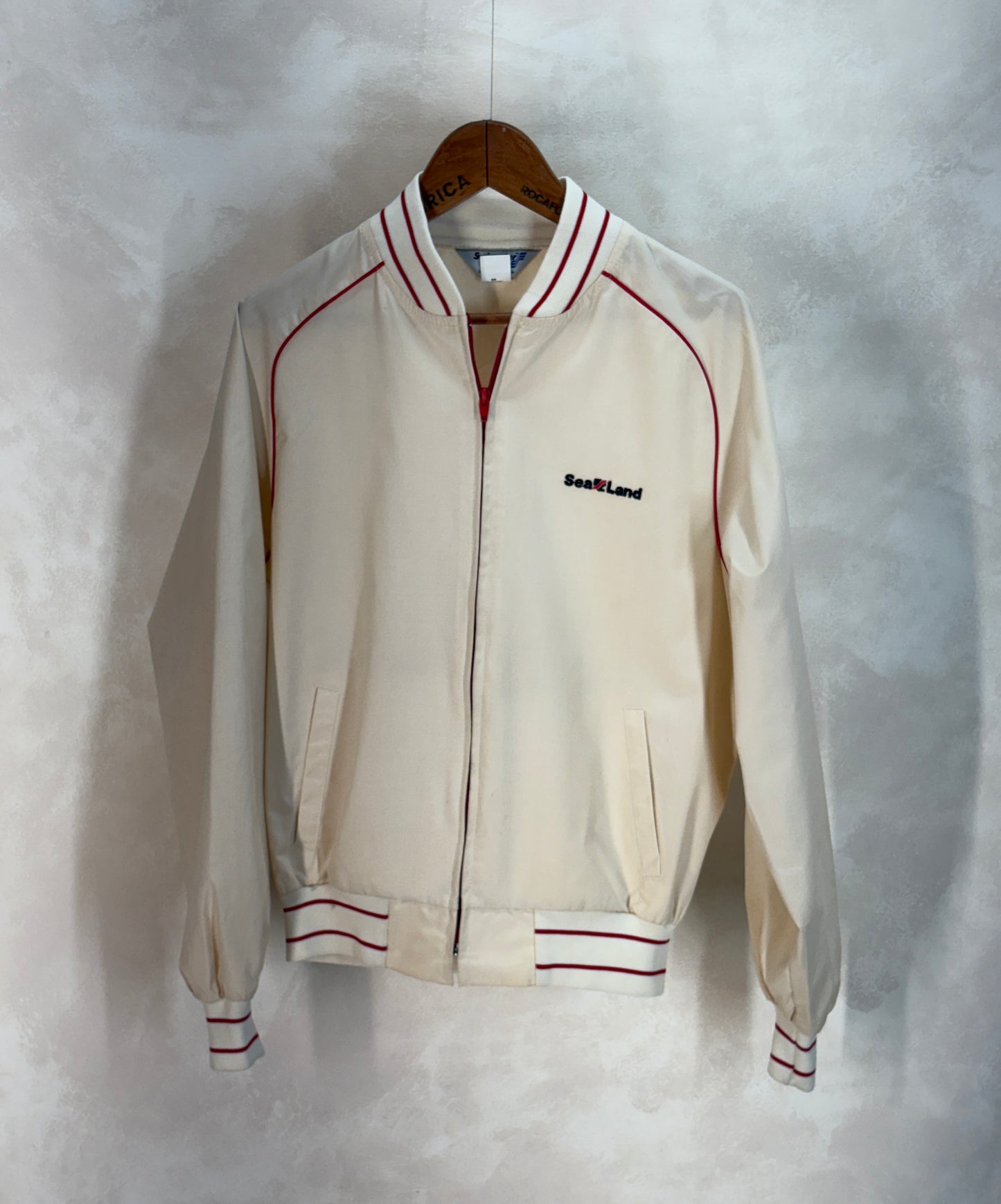 Size Large, Vintage 80s Lightweight Cotton-Blend Zip Jacket. Made in USA - USA Vintage Bcn