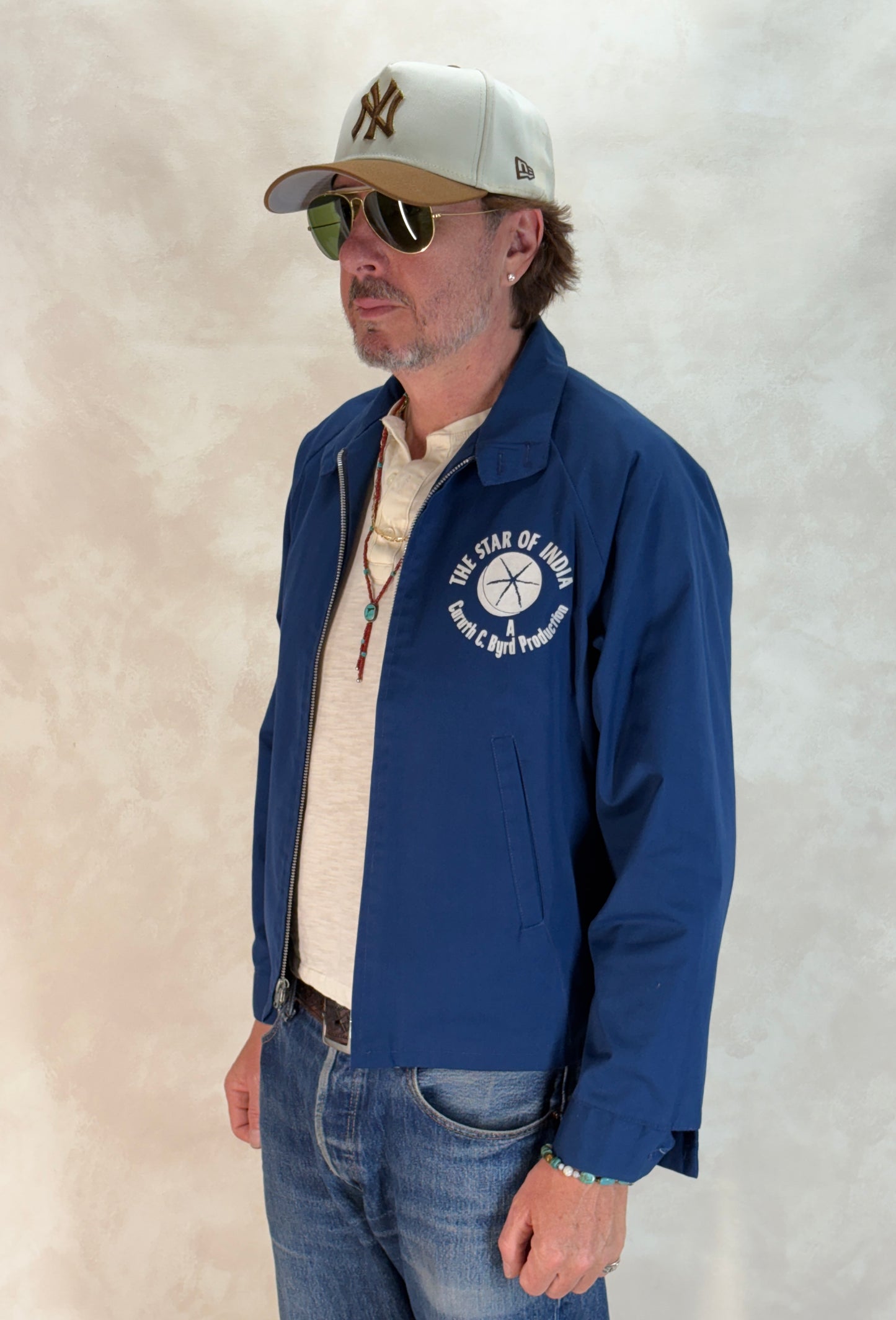 Size Med , 70s Vintage Lightweight Cotton-Blend Zip Jacket. Talon zipper - USA Vintage Bcn