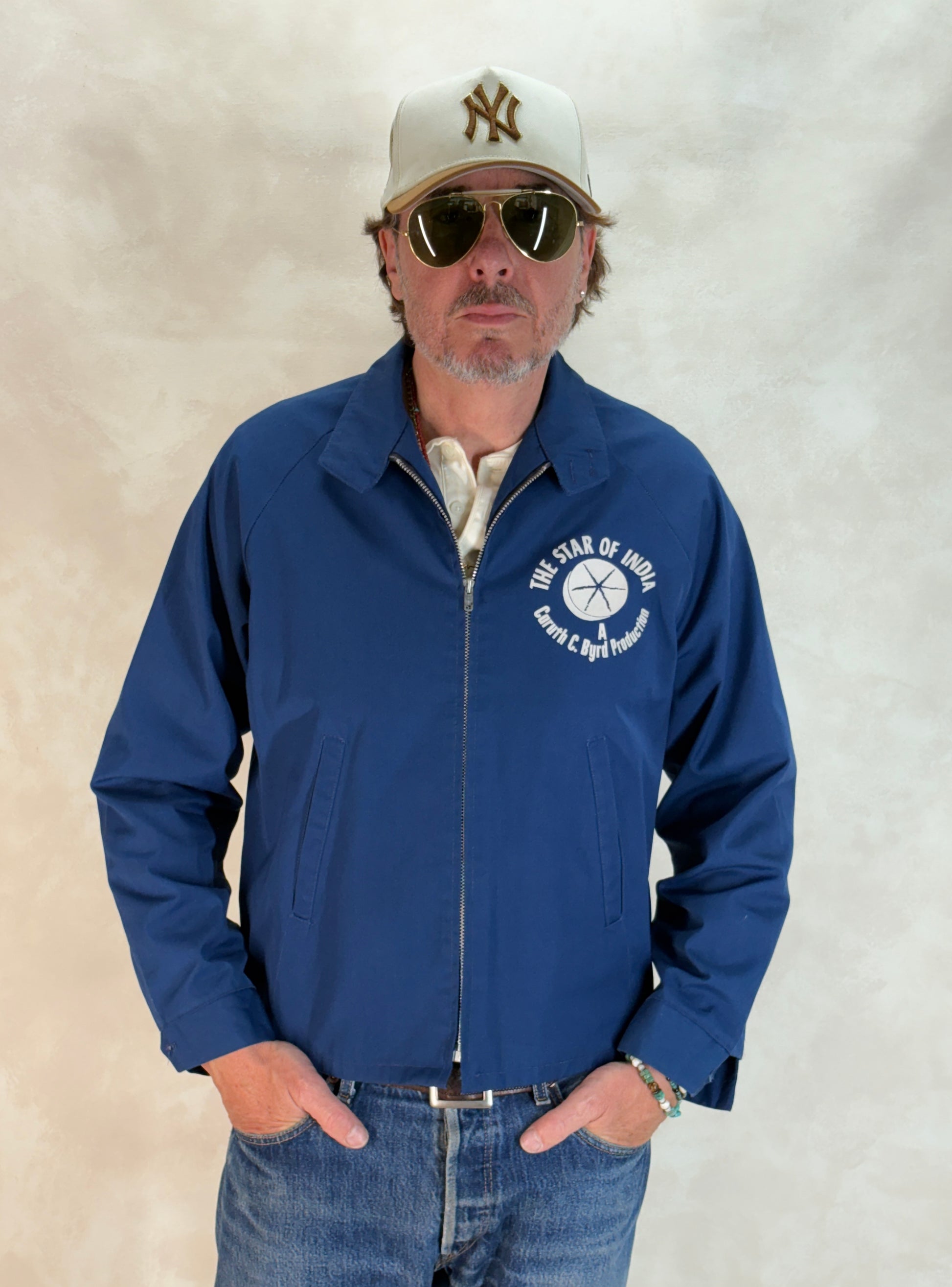 Size Med , 70s Vintage Lightweight Cotton-Blend Zip Jacket. Talon zipper - USA Vintage Bcn