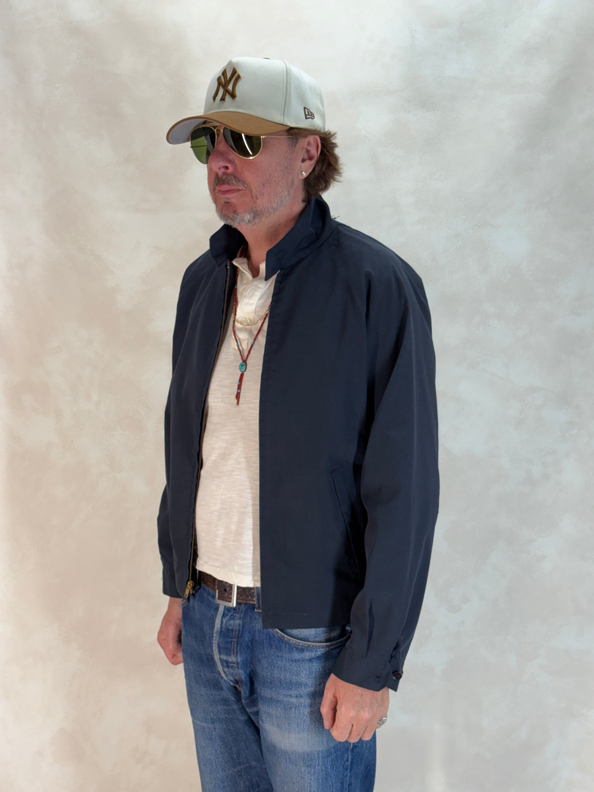 Size Med , Vintage Campus Lightweight Cotton-Blend Zip Jacket. Made in USA. Talon zipper - USA Vintage Bcn