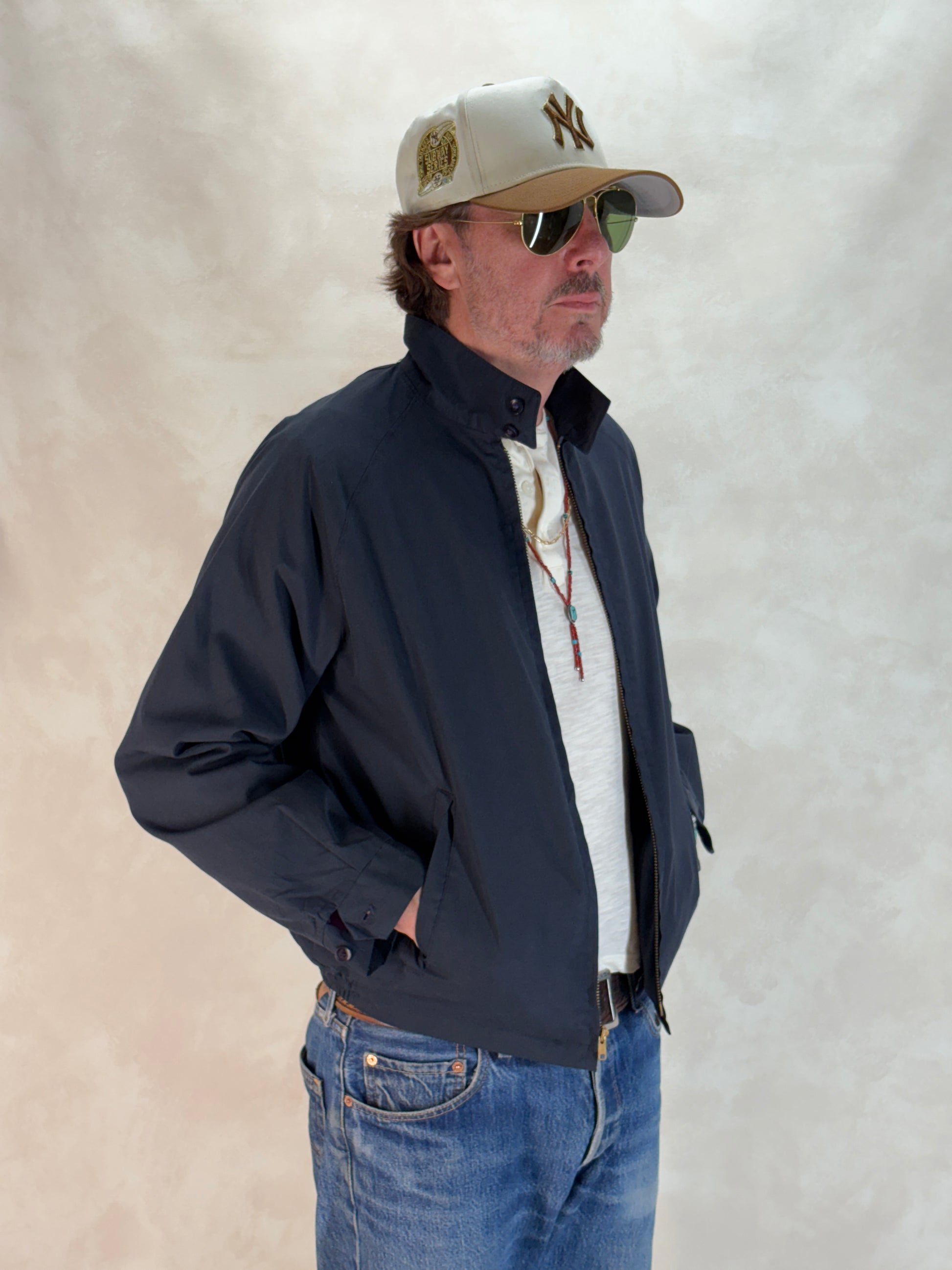 Size Med , Vintage Campus Lightweight Cotton-Blend Zip Jacket. Made in USA. Talon zipper - USA Vintage Bcn