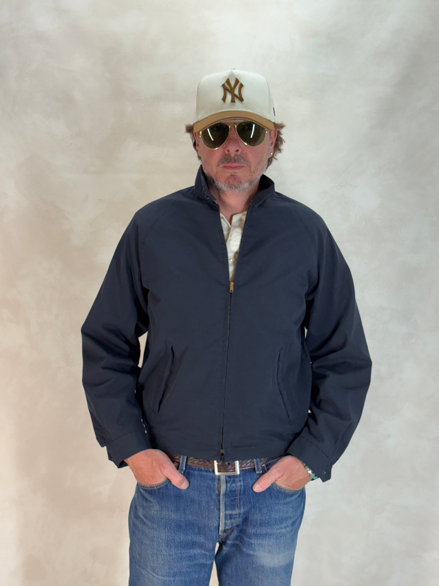 Size Med , Vintage Campus Lightweight Cotton-Blend Zip Jacket. Made in USA. Talon zipper - USA Vintage Bcn