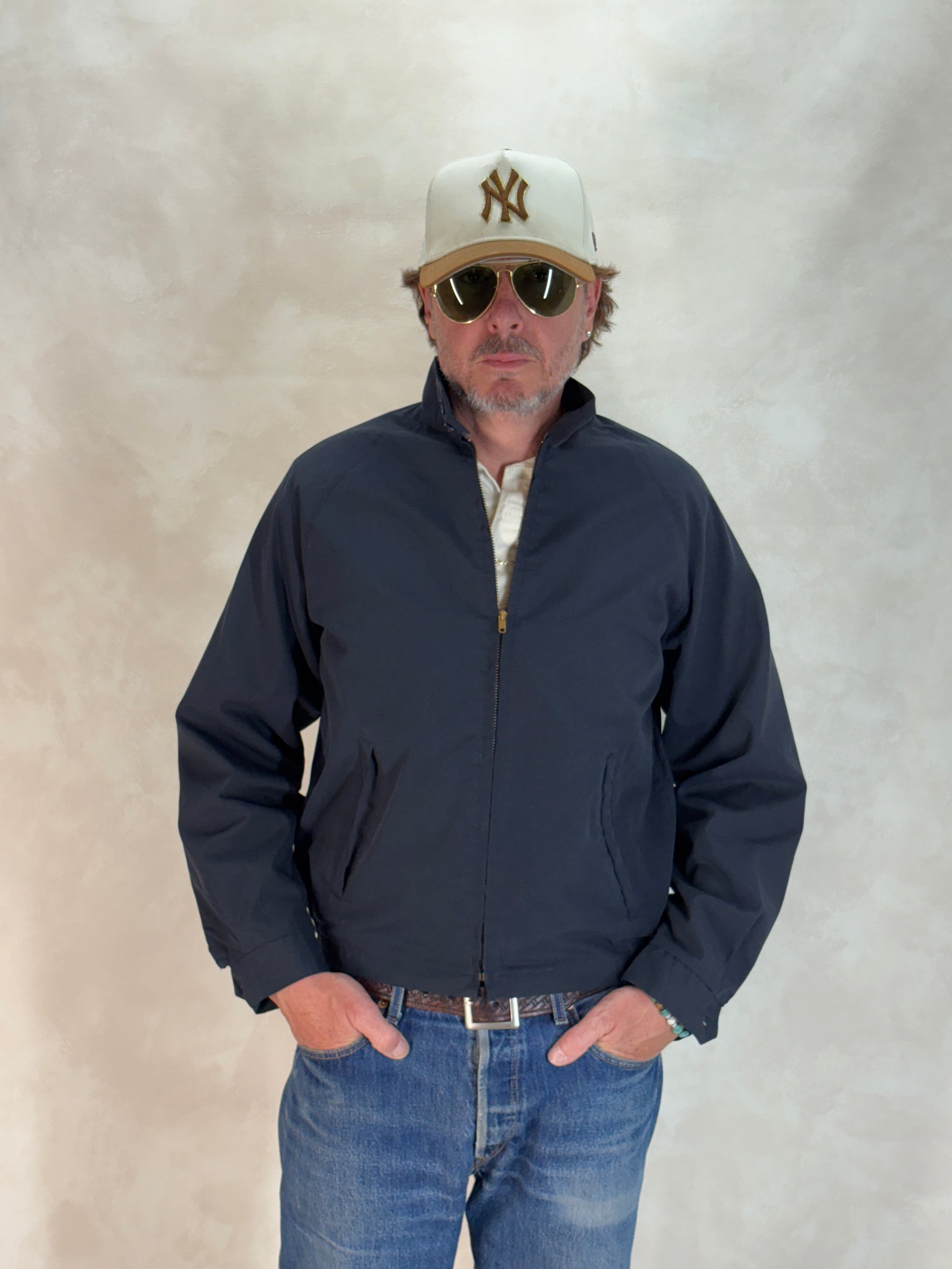 Size Med , Vintage Campus Lightweight Cotton-Blend Zip Jacket. Made in USA. Talon zipper - USA Vintage Bcn