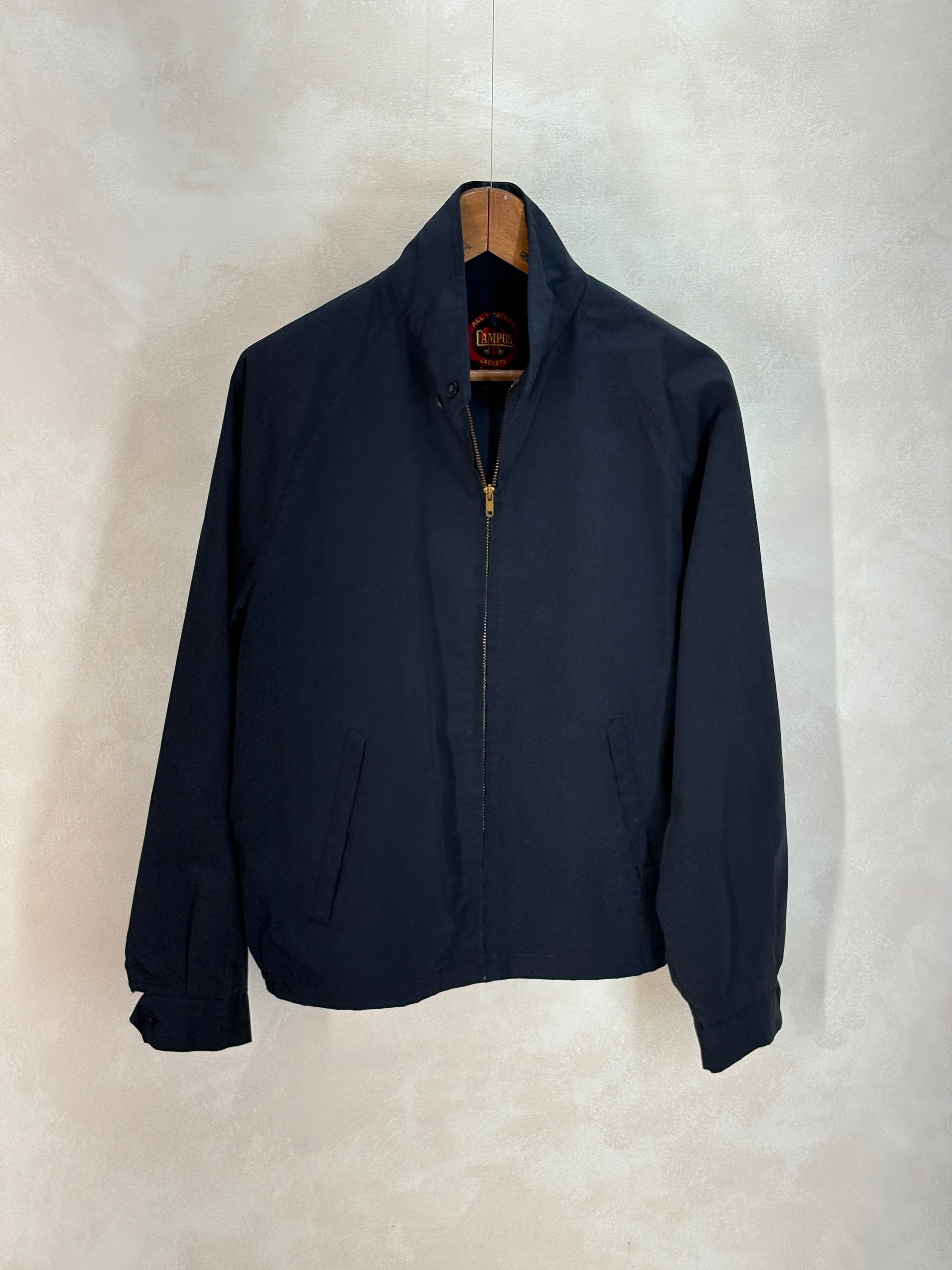 Size Med , Vintage Campus Lightweight Cotton-Blend Zip Jacket. Made in USA. Talon zipper - USA Vintage Bcn
