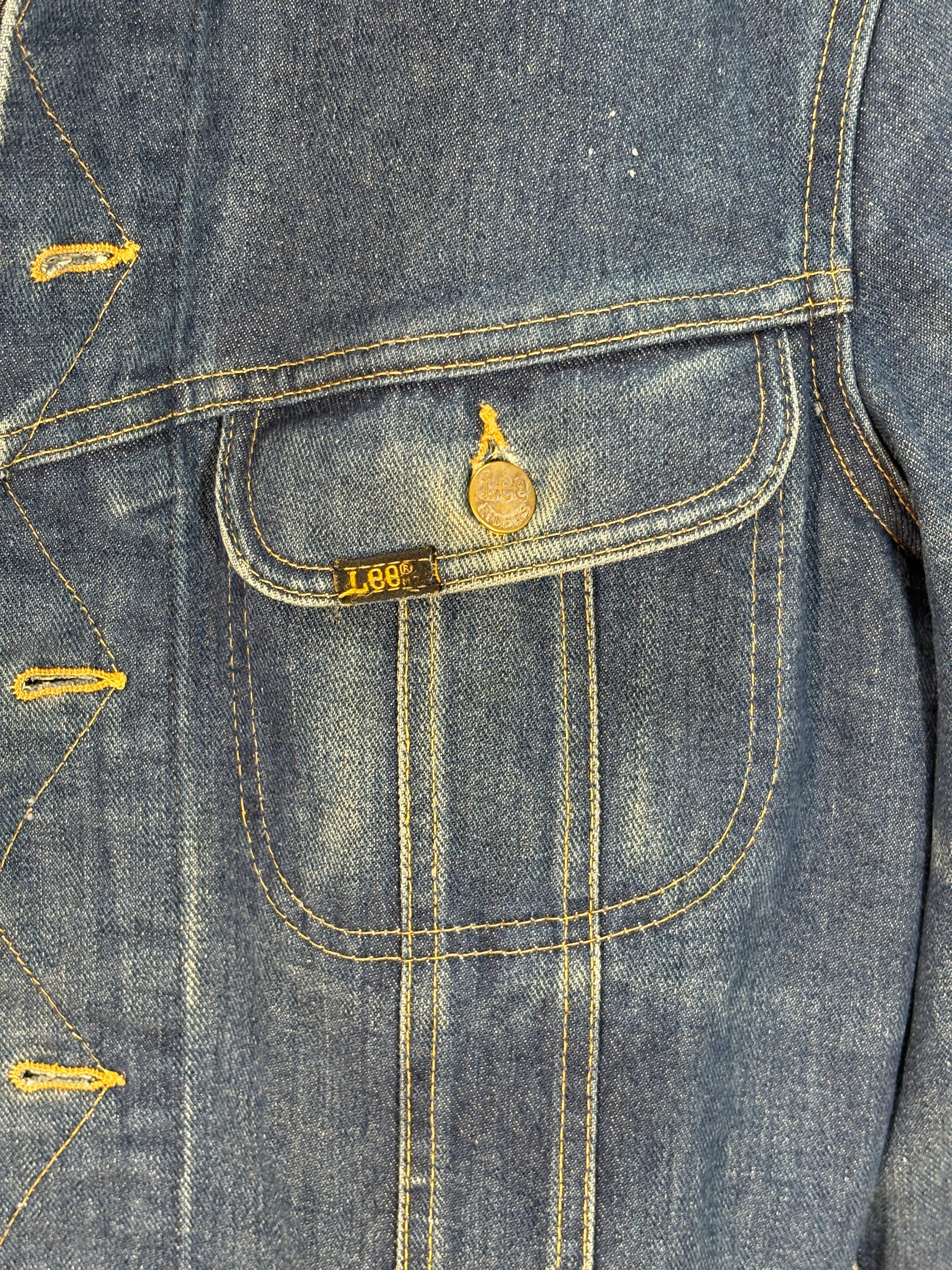 Size 40L US / 50L EU. Vintage 1970s Lee Denim Jacket – 2 Chest Pockets – Made in USA - USA Vintage Bcn