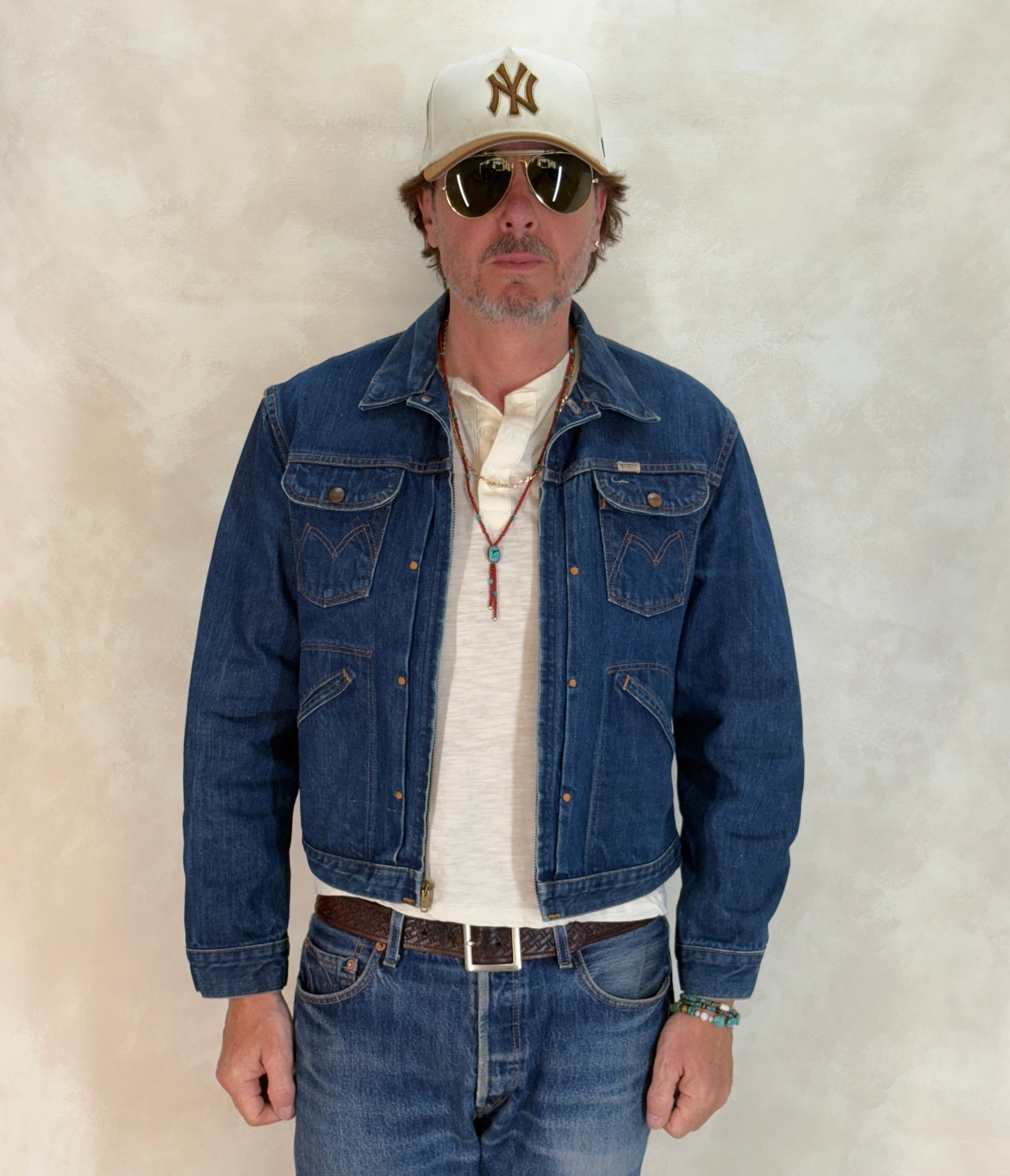 Size 40US / 50EU. Authentic 24MJZ Maverick Jacket – USA-Made Raw Denim Classic - USA Vintage Bcn
