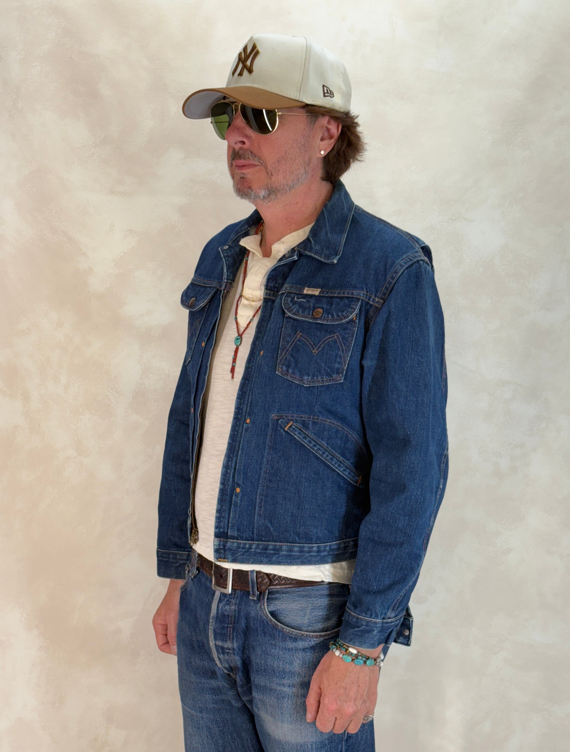 Size 40US / 50EU. Authentic 24MJZ Maverick Jacket – USA-Made Raw Denim Classic - USA Vintage Bcn
