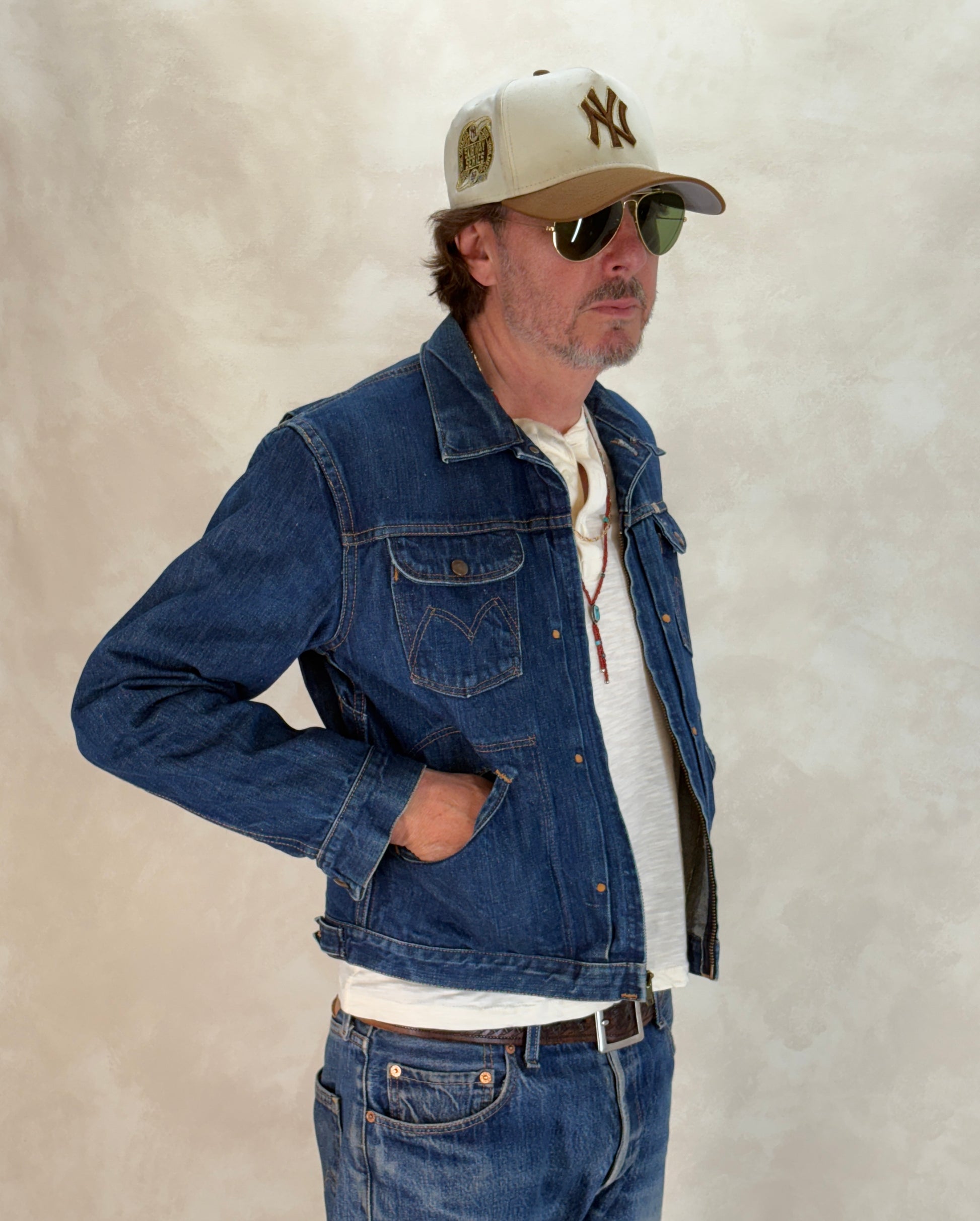 24mjz maverick jacket, vintage denim jacket, usa made denim, raw denim jacket, vintage maverick 40us, retro jean jacket,