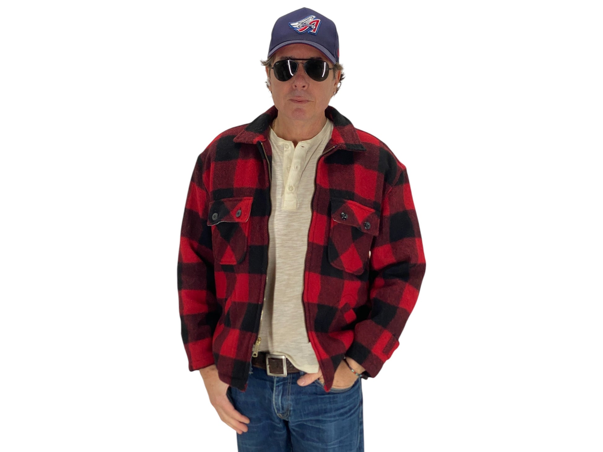 Vintage 1960s 5 Brother buffalo plaid wool jacket, size 42US / 52EU.