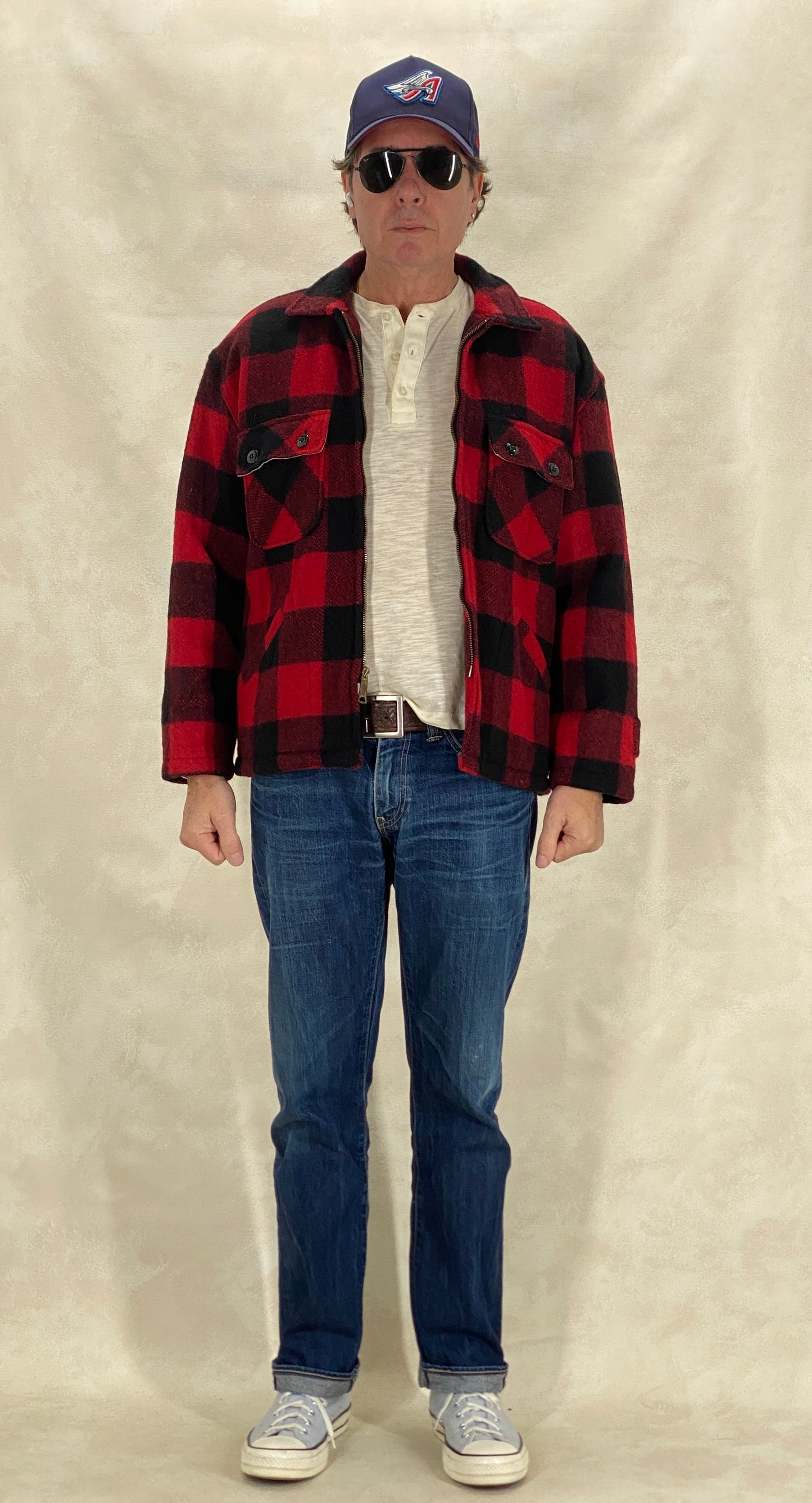 Vintage 1960s 5 Brother buffalo plaid wool jacket, size 42US / 52EU.