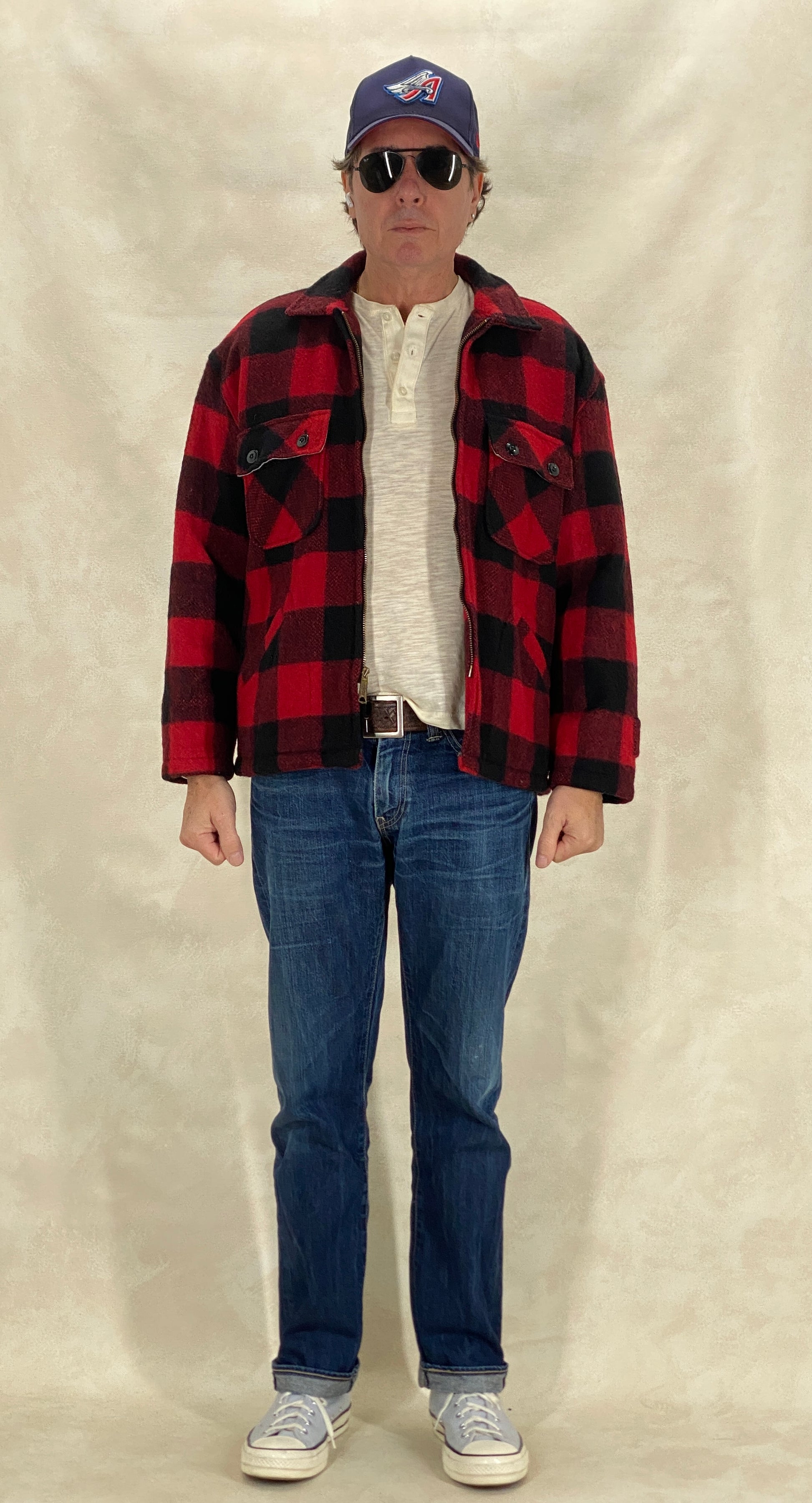 Vintage 1960s 5 Brother buffalo plaid wool jacket, size 42US / 52EU.