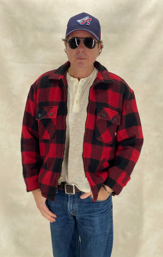 Vintage 1960s 5 Brother buffalo plaid wool jacket, size 42US / 52EU.