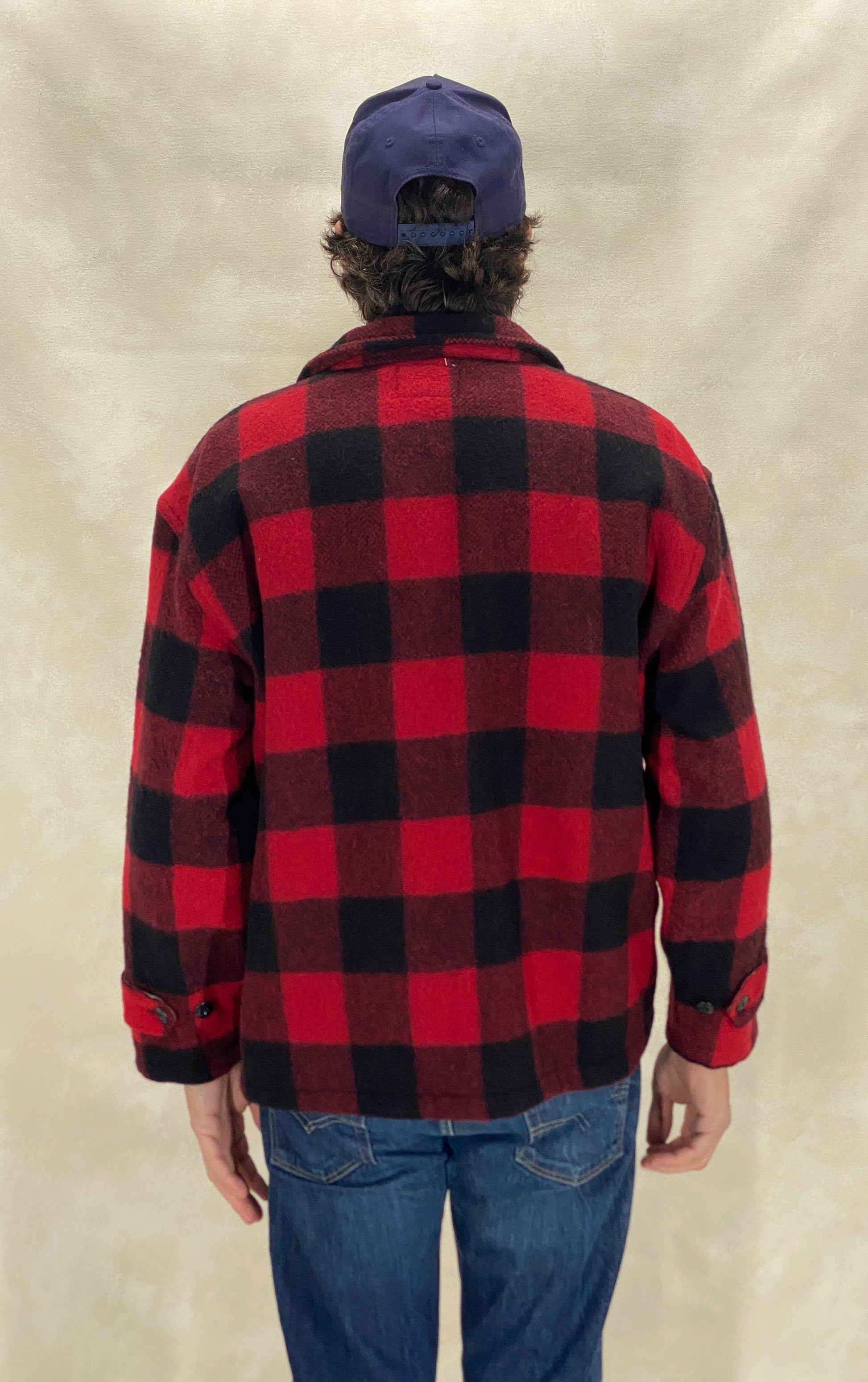 Vintage 1960s 5 Brother buffalo plaid wool jacket, size 42US / 52EU.