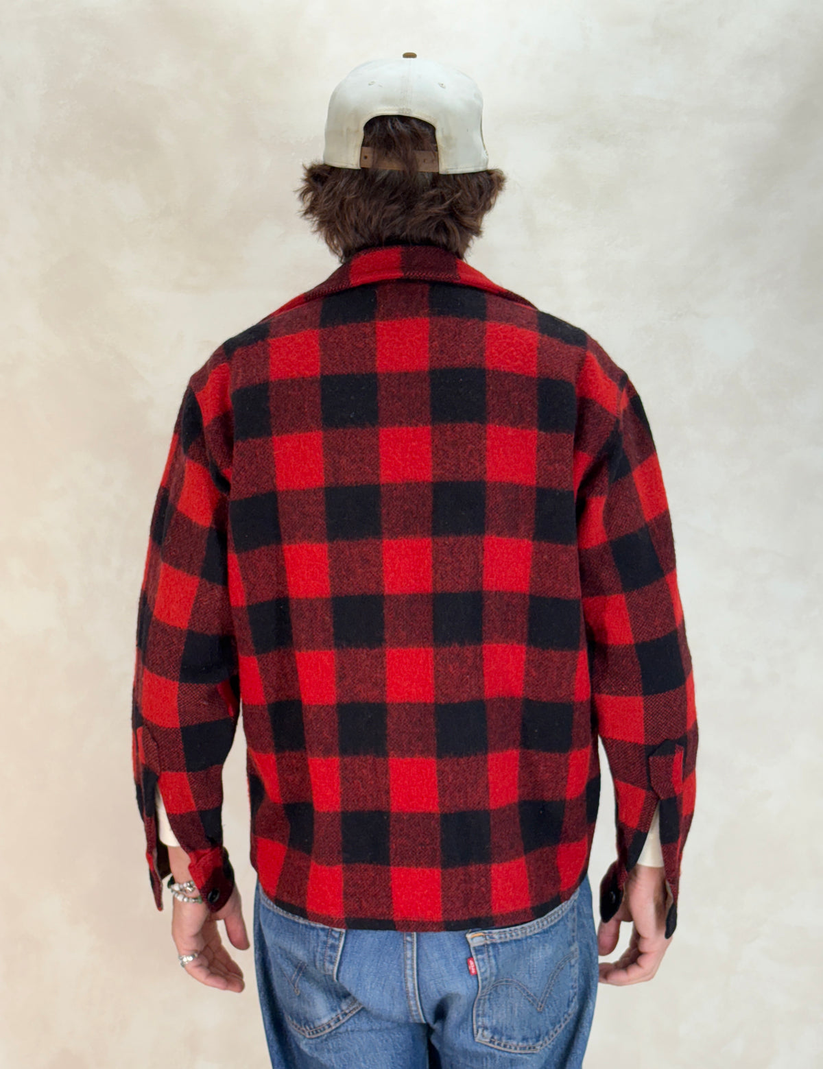 Size 40US / 50EU. Authentic 50s USA-Made Heavyweight Wool Plaid Shirt-AJ357 Studio